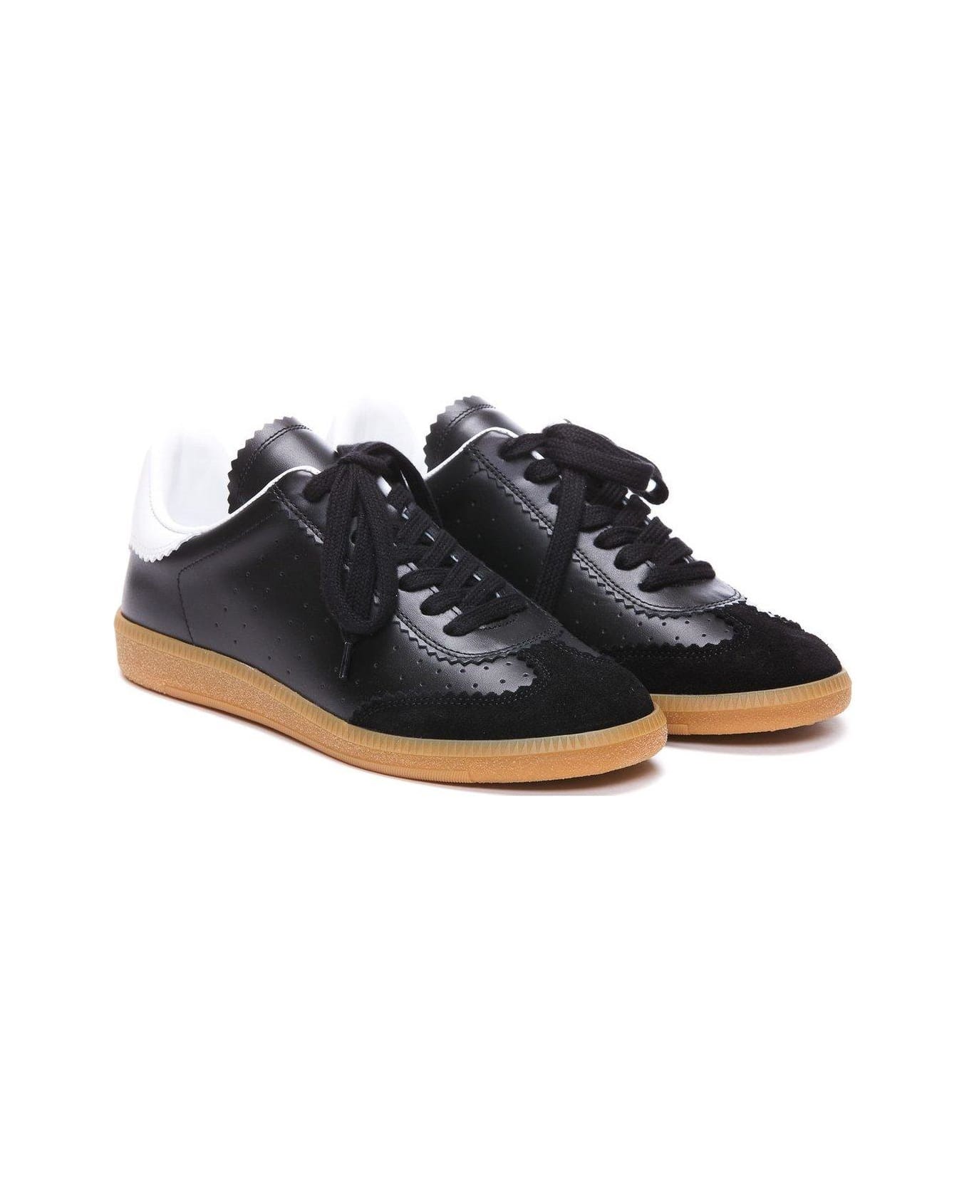 Isabel Marant Round Toe Lace-up Sneakers - BLACK
