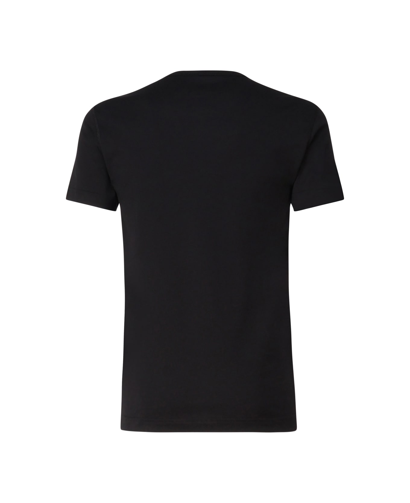 Dolce 
Gabbana Cotton T-shirt With Logo Plaque - Black