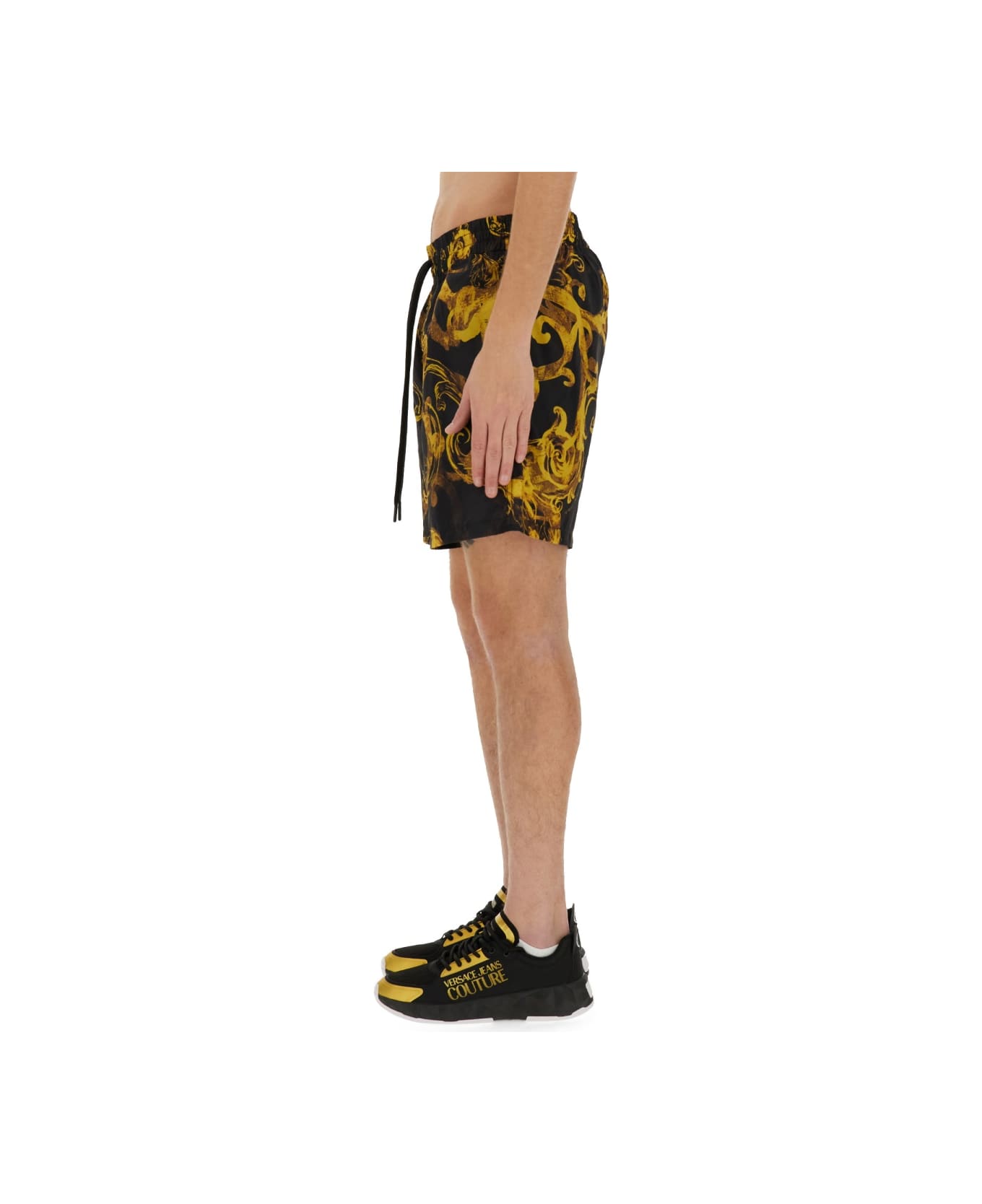 Versace Jeans Couture Bermuda With Logo - NERO