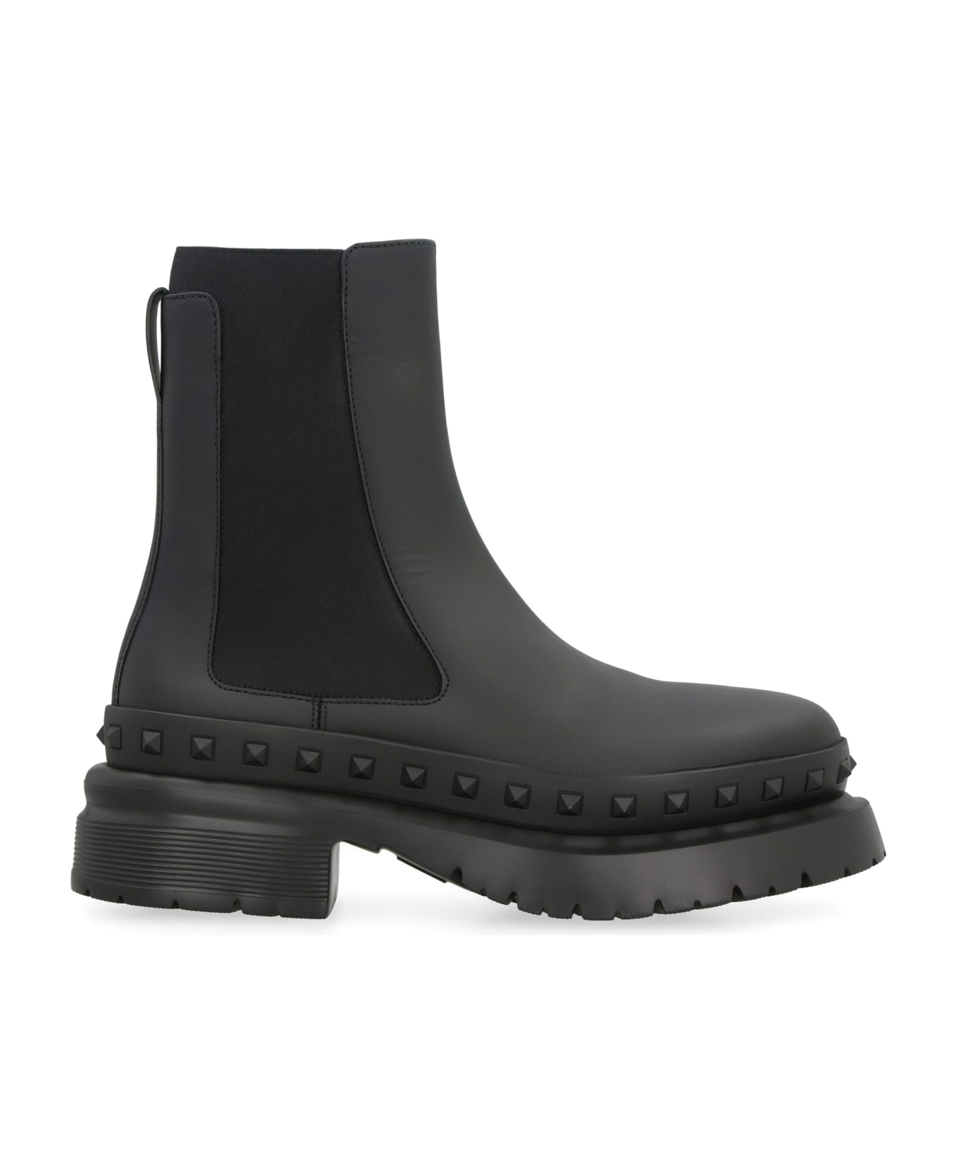Valentino Garavani - Rockstud M-way Leather Chelsea Boots - black