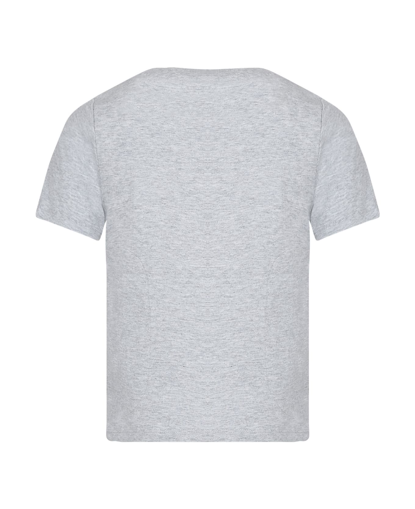 Stella McCartney Kids Grey T-shirt For Boy With Printed Bear - Grey Tシャツ＆ポロシャツ