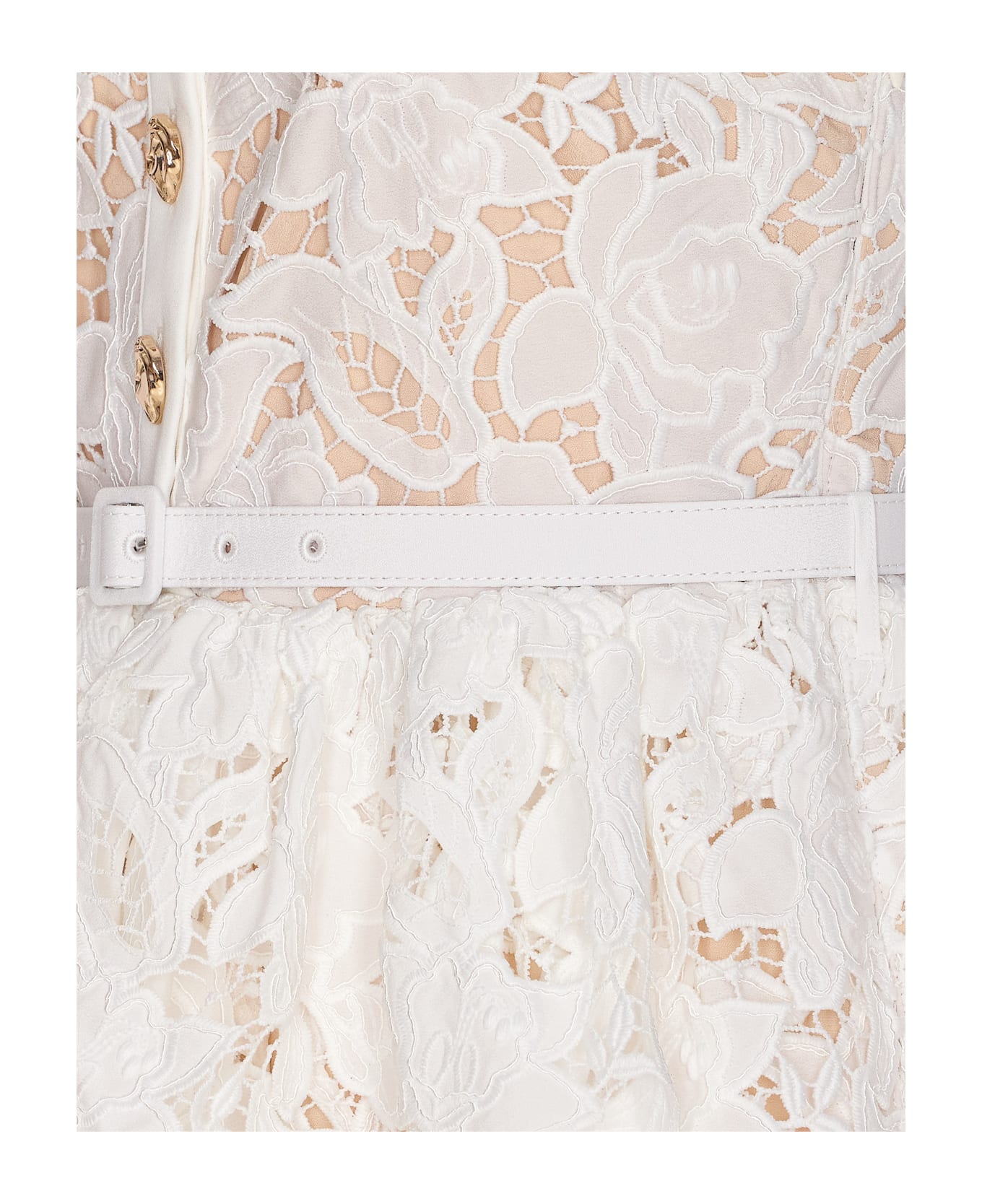 self-portrait Lace Mini Dress - White