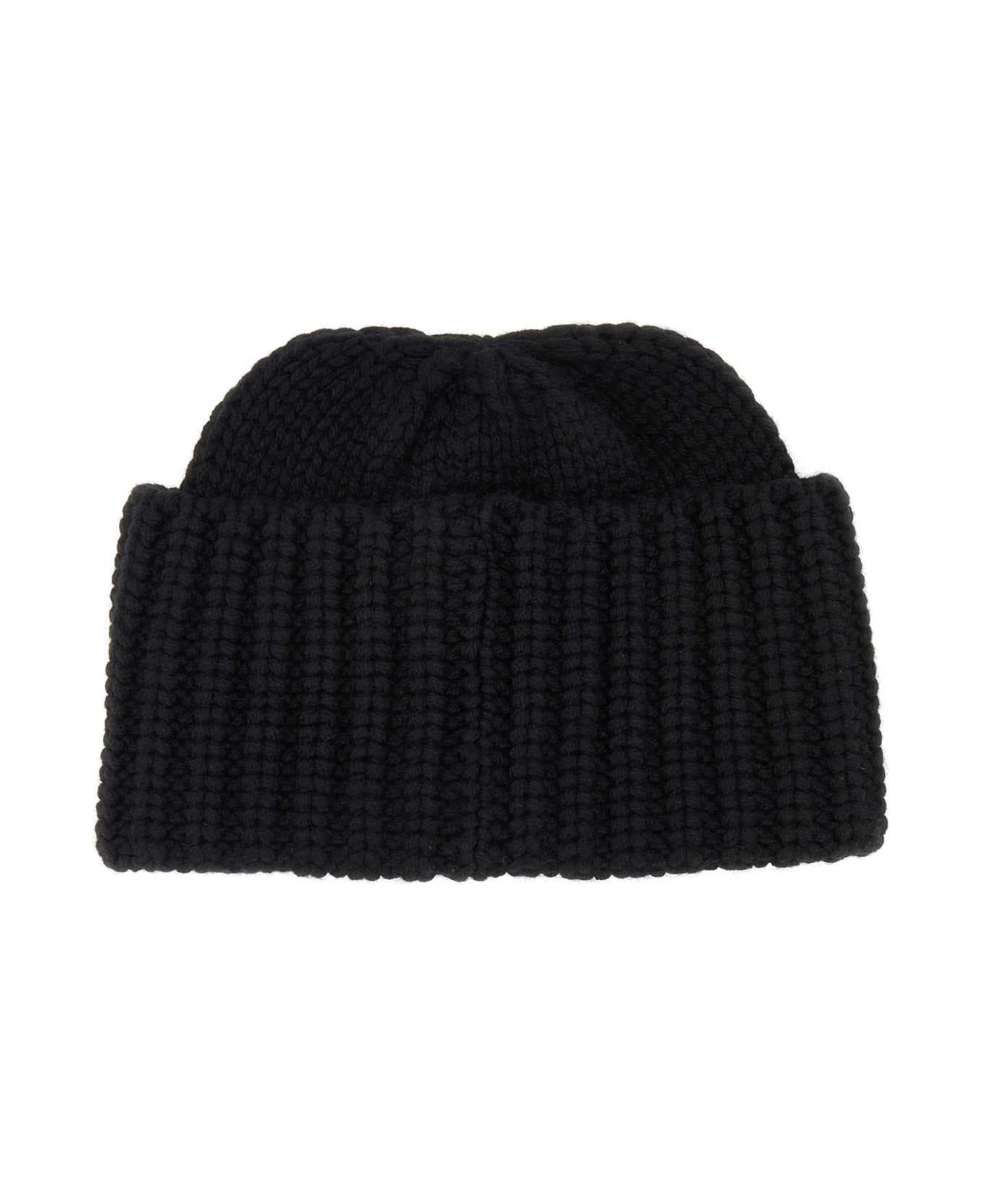 Saint Laurent Black Cashmere Beanie Hat - Black