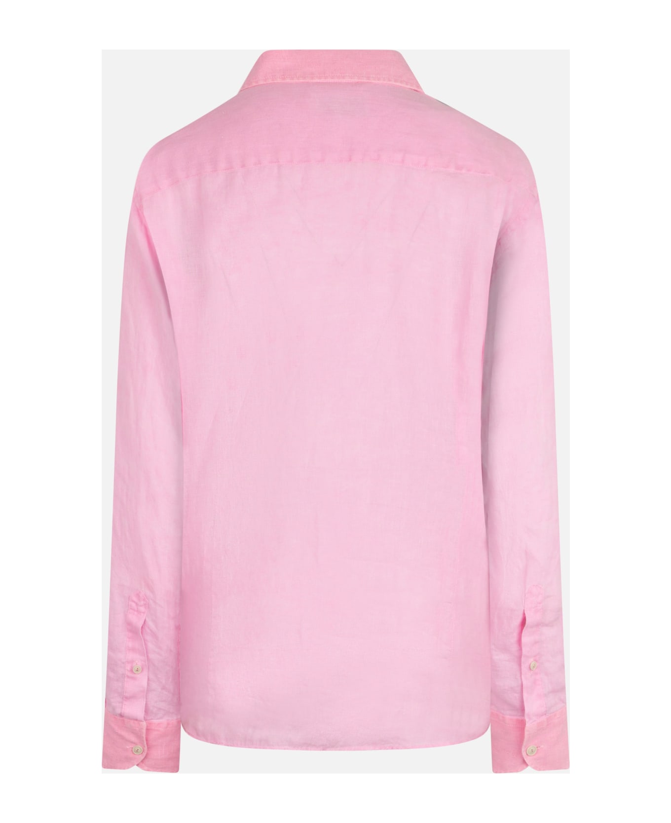MC2 Saint Barth Man Water Color Fluo Pink Linen Pamplona Shirt - FLUO