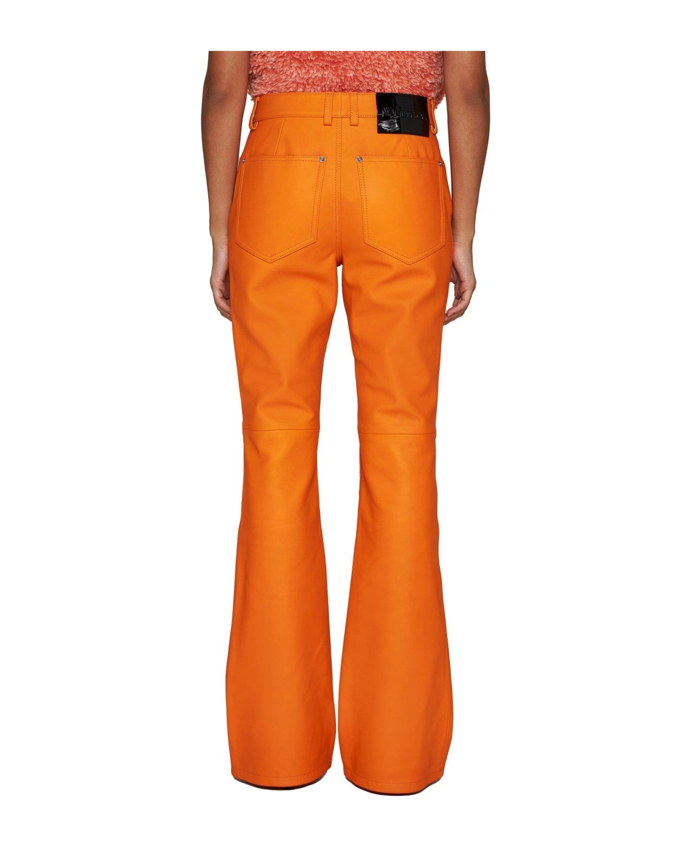 J.W. Anderson High-waisted Leather Bootcut Trousers - ORANGE