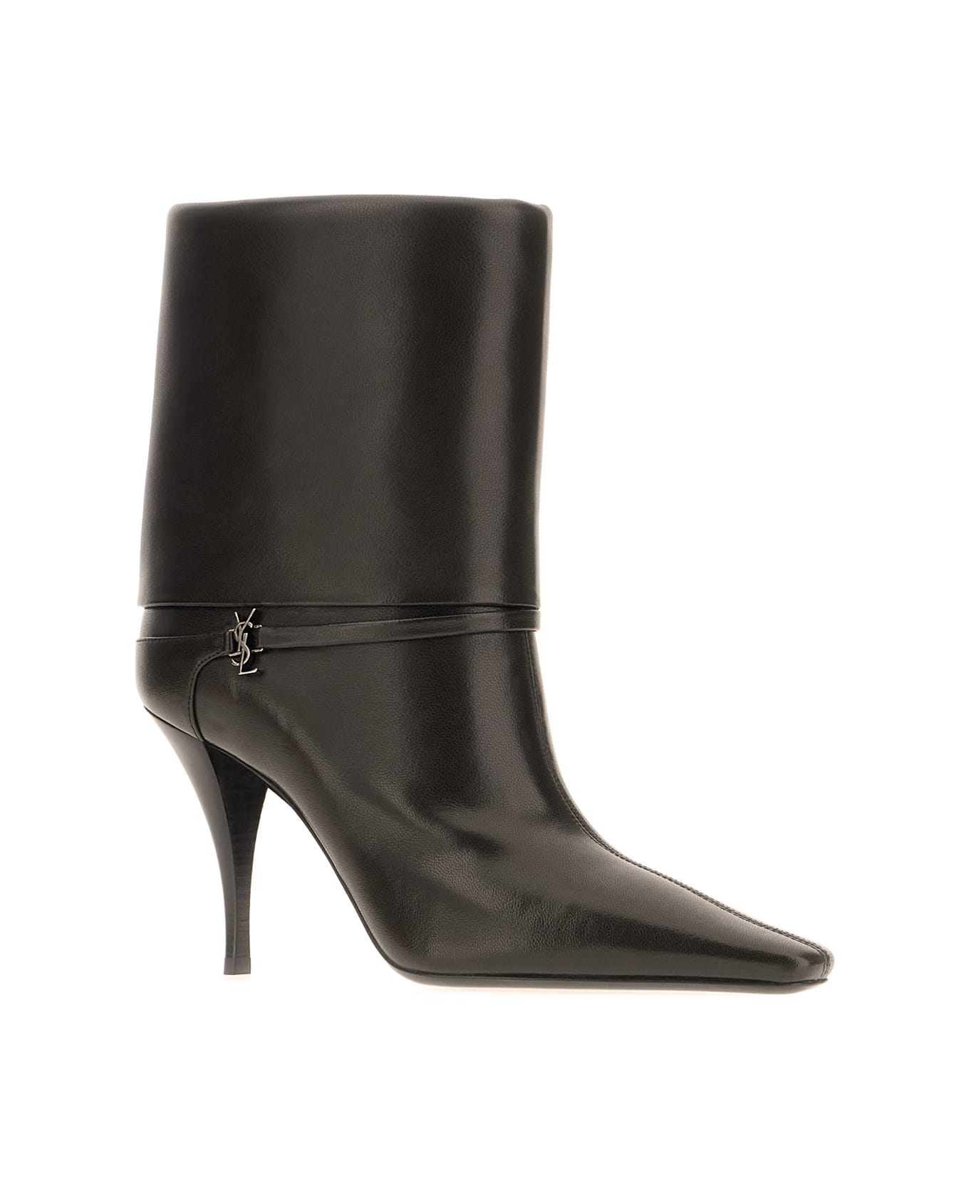 Saint Laurent Dark Brown Nappa Leather Ankle Boots - Marrone