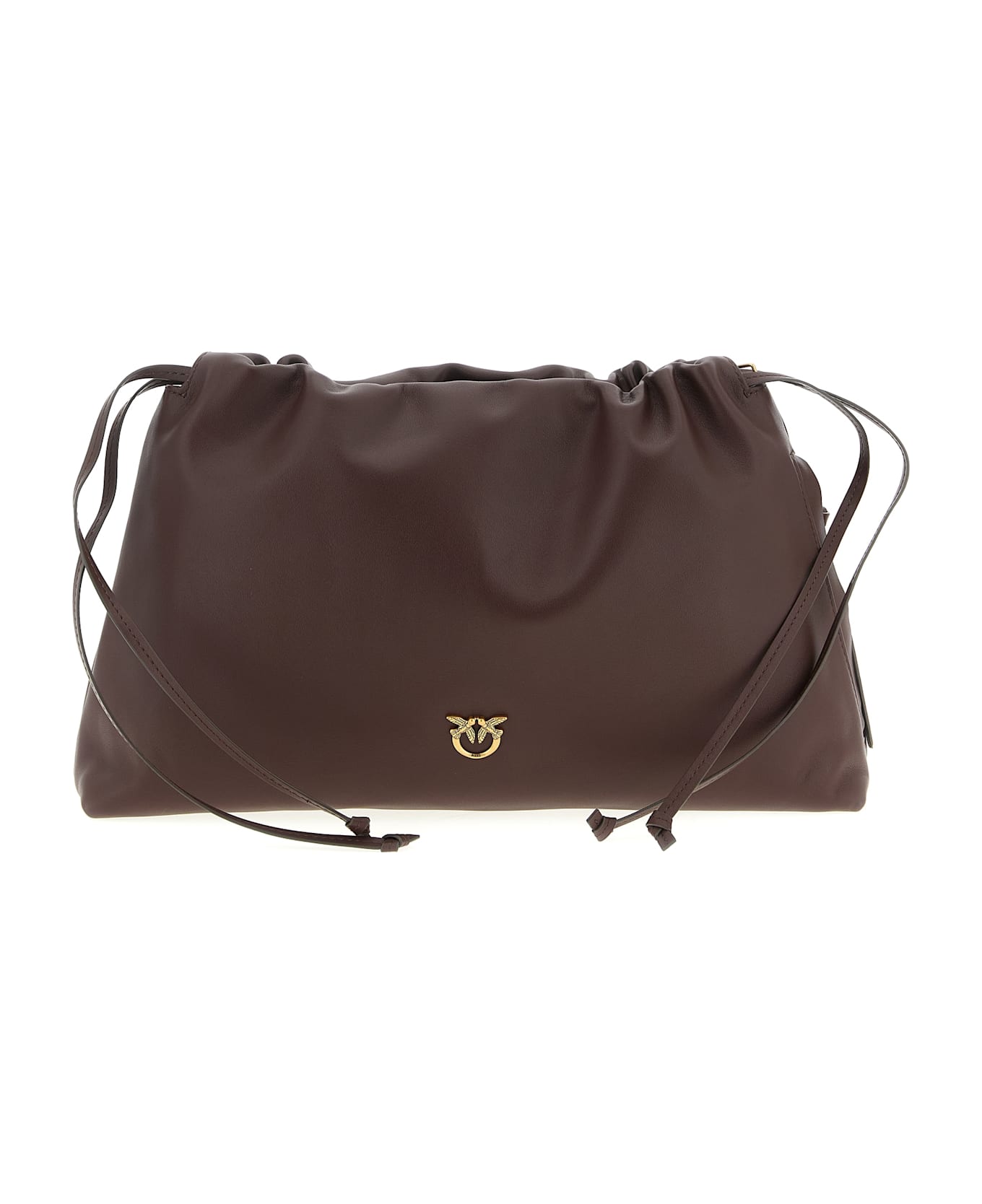 Pinko Maxi Leather Clutch - Brown