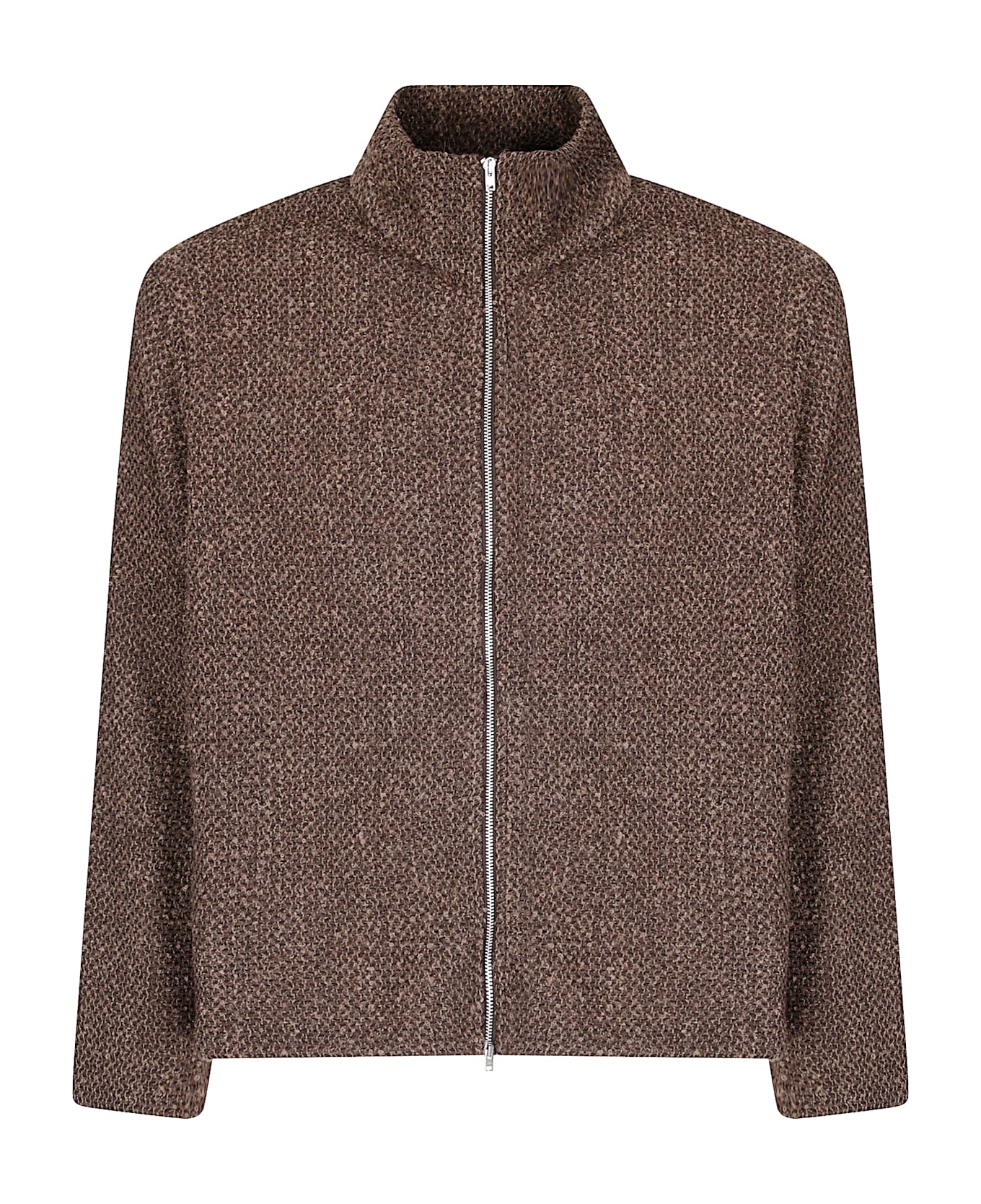 Our Legacy Shrunken Fullzip Polo - BROWN SPARSE BUCKLE WEAVE