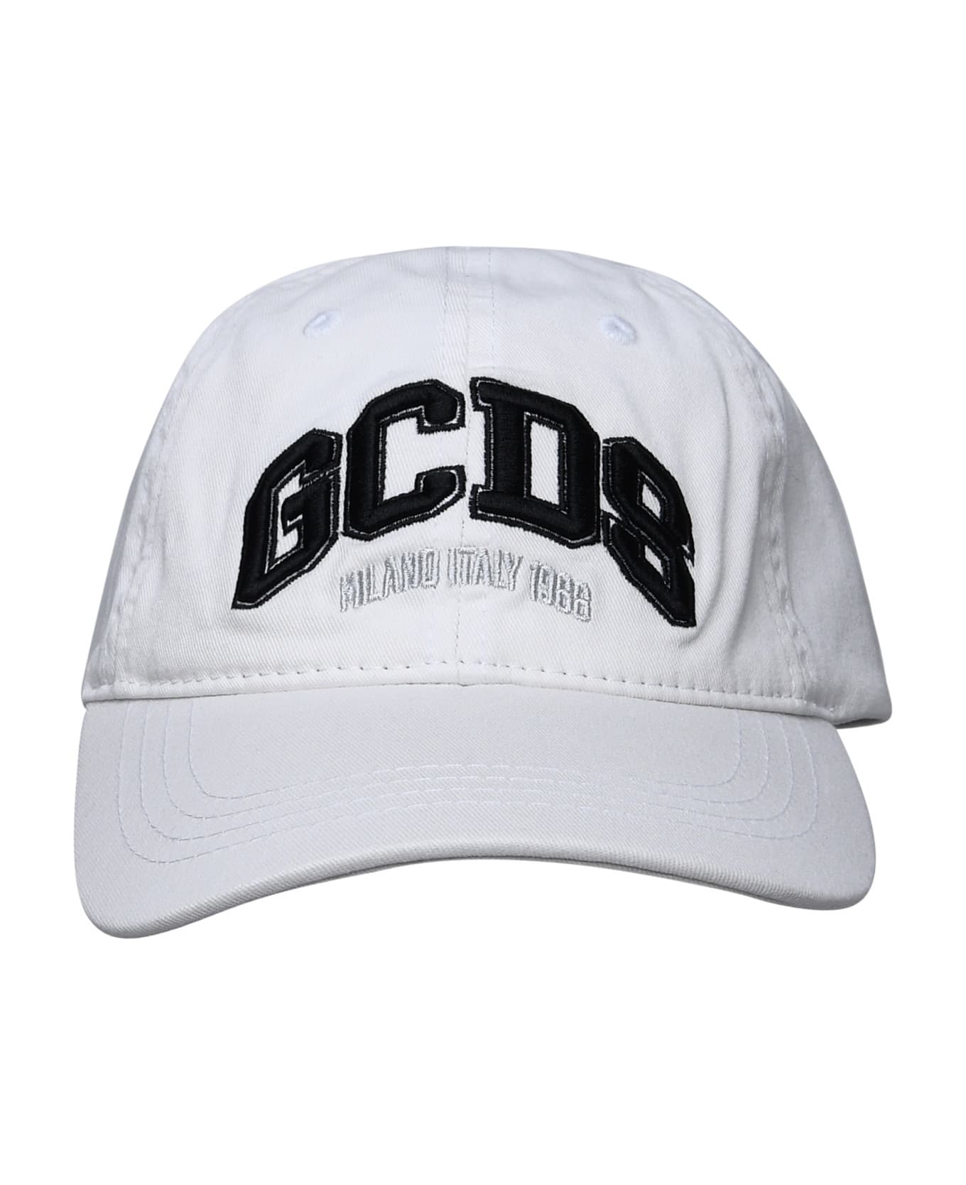 GCDS White Cotton Cap - White