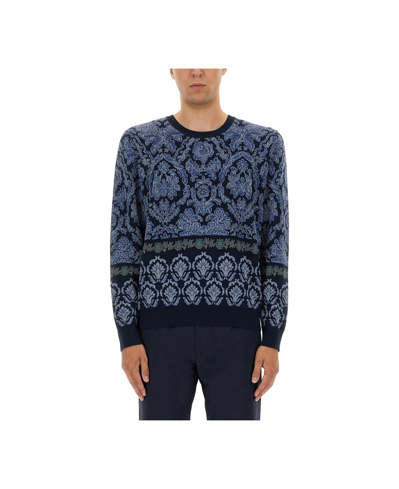 Etro Cotton Jacquard Knit - BLUE