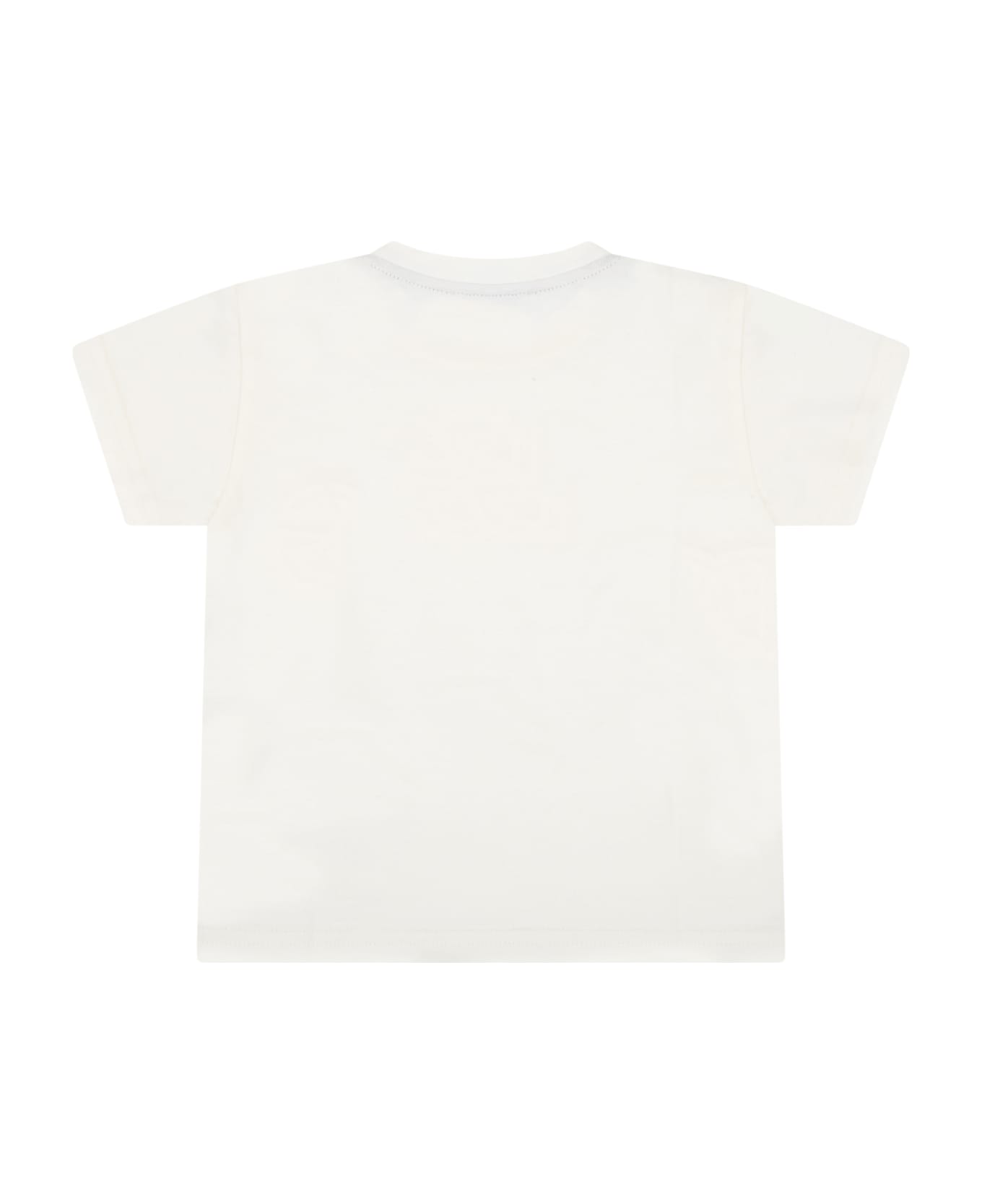 Dolce & Gabbana Ivory T-shirt For Baby Kids With Logo - Ivory