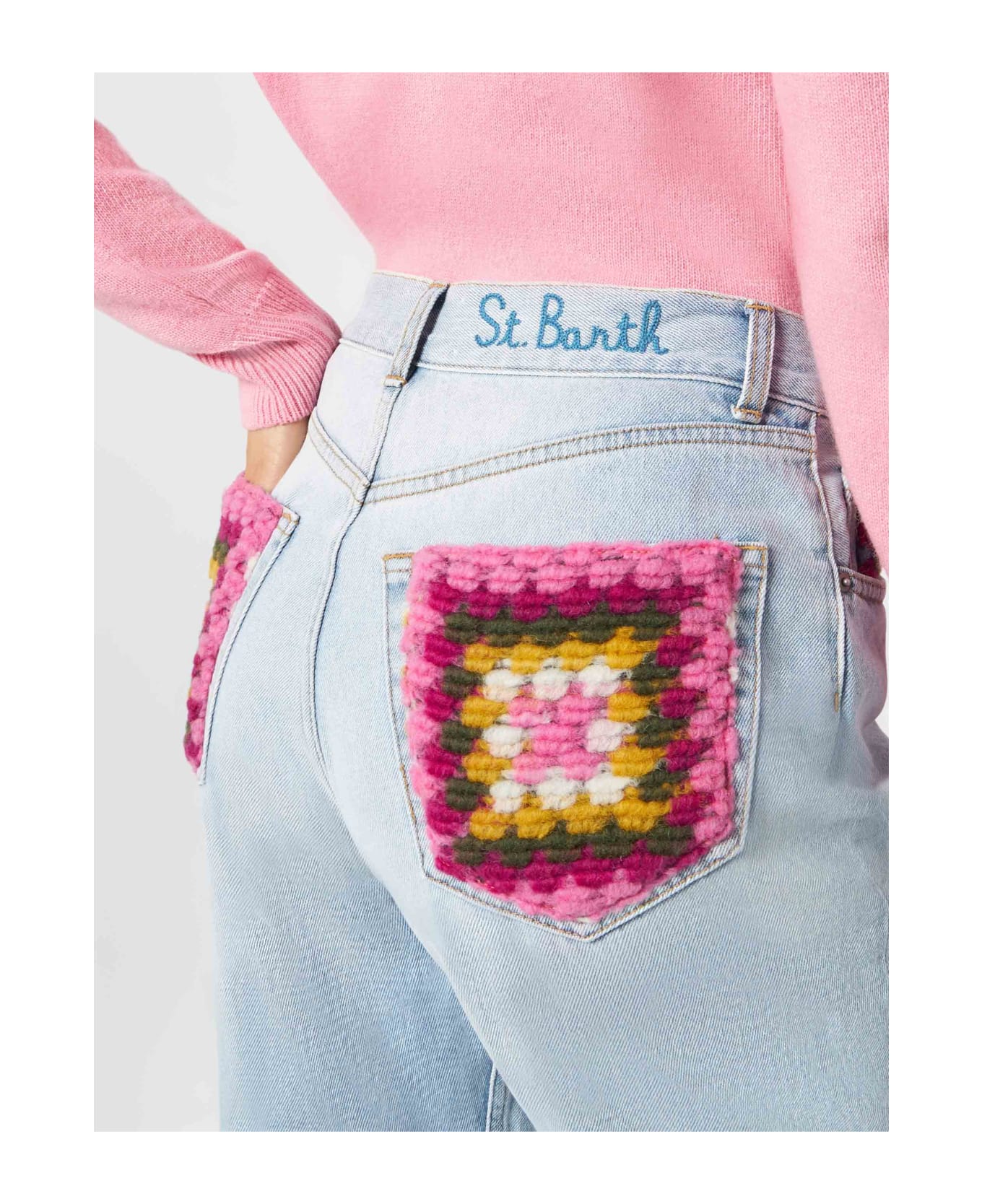 MC2 Saint Barth Woman Jeans With Pockets In Crochet