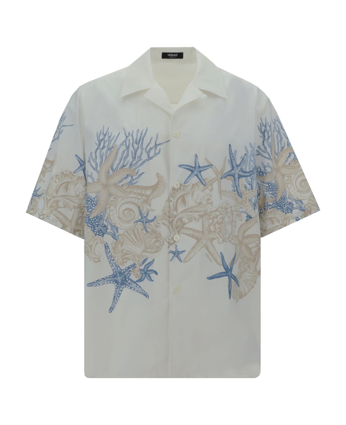 Versace Informal Shirt - White+dusty Blue+bone