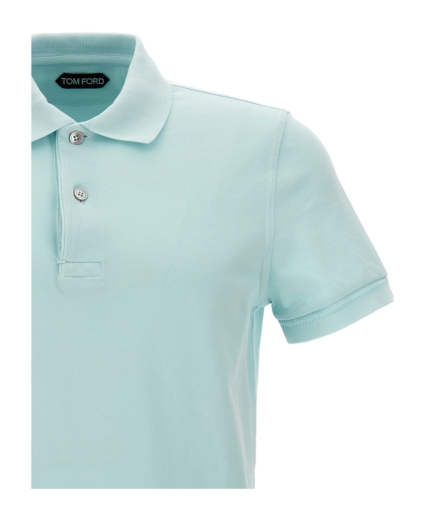 Tom Ford 'tennis Piquet' Polo Shirt - Light Blue