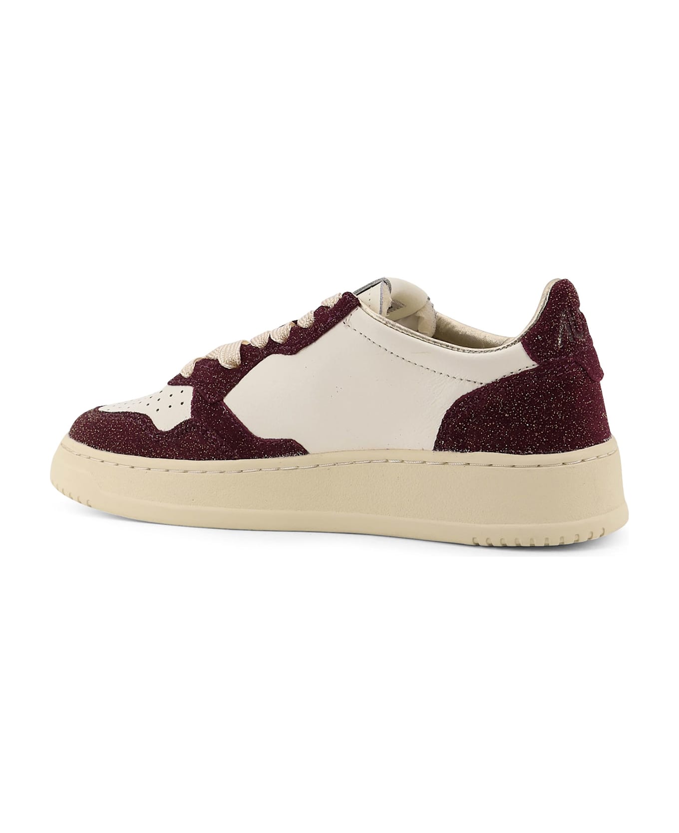Autry Medalist Low Leather Low-top Sneakers - BIANCO BORDEAUX GLITTER