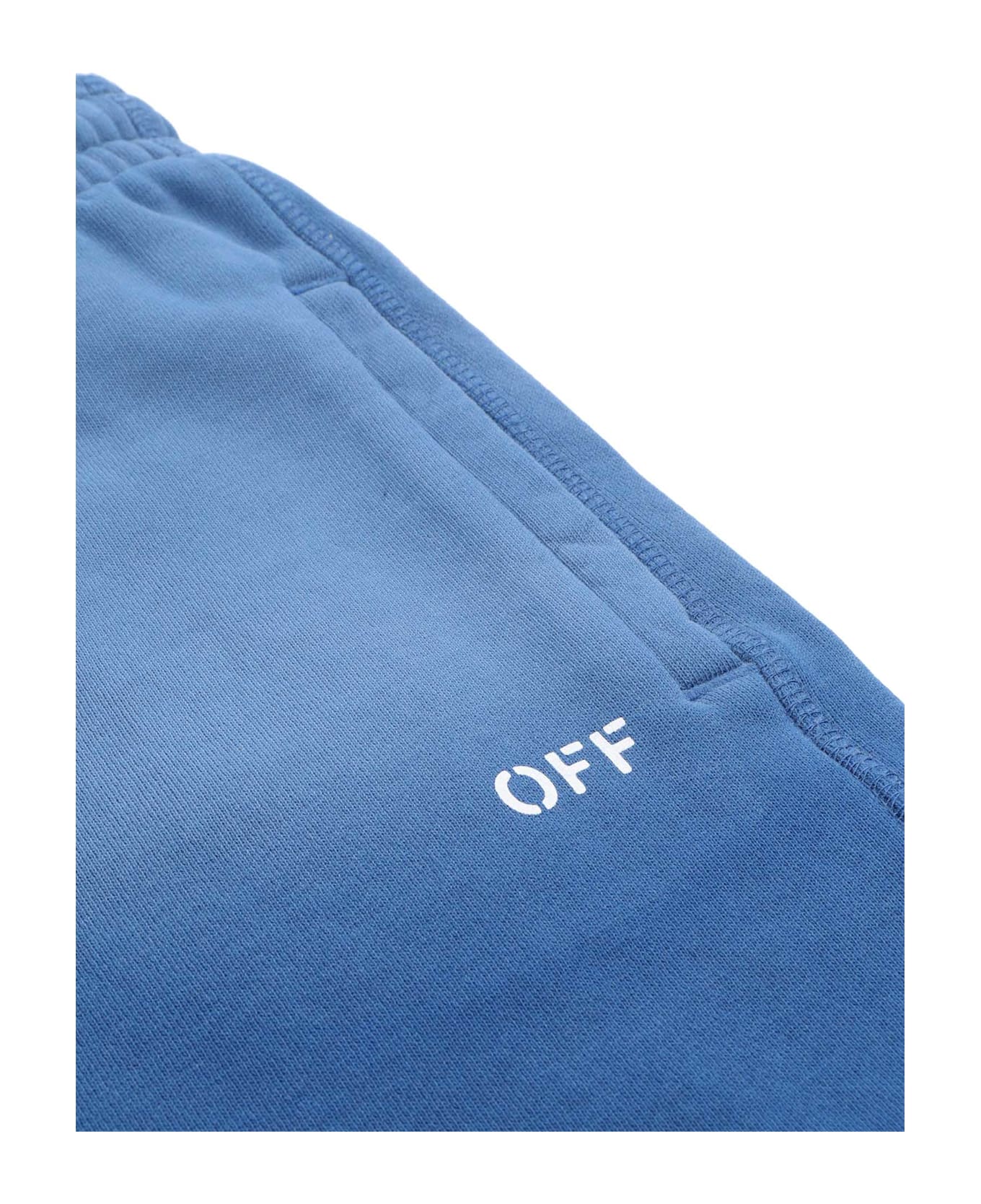 Off-White Off Stamp Cl Sweatshort Bleac Blue - Whi - BLUE
