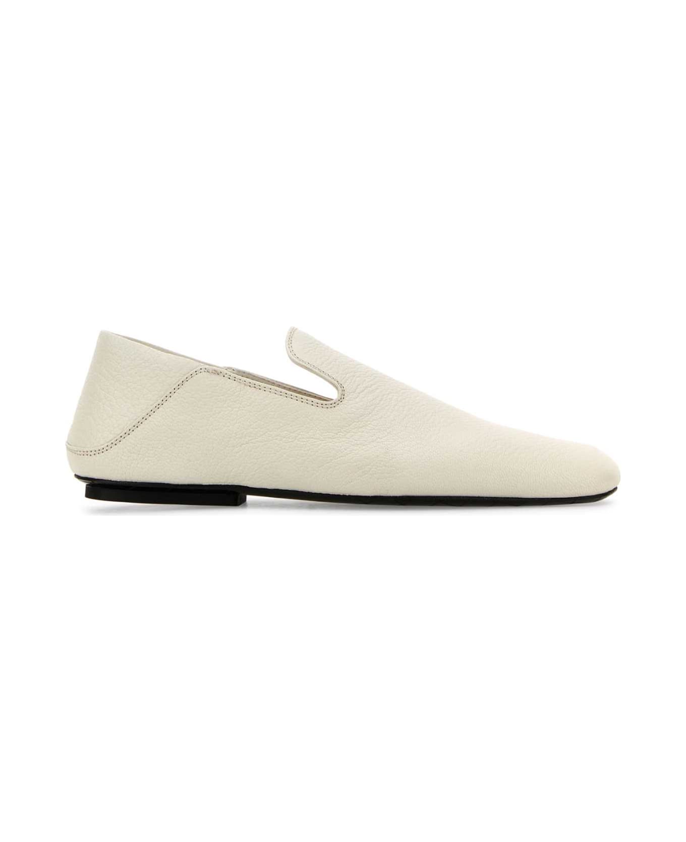 Bottega Veneta White Leather Adamo Slippers - WHITE