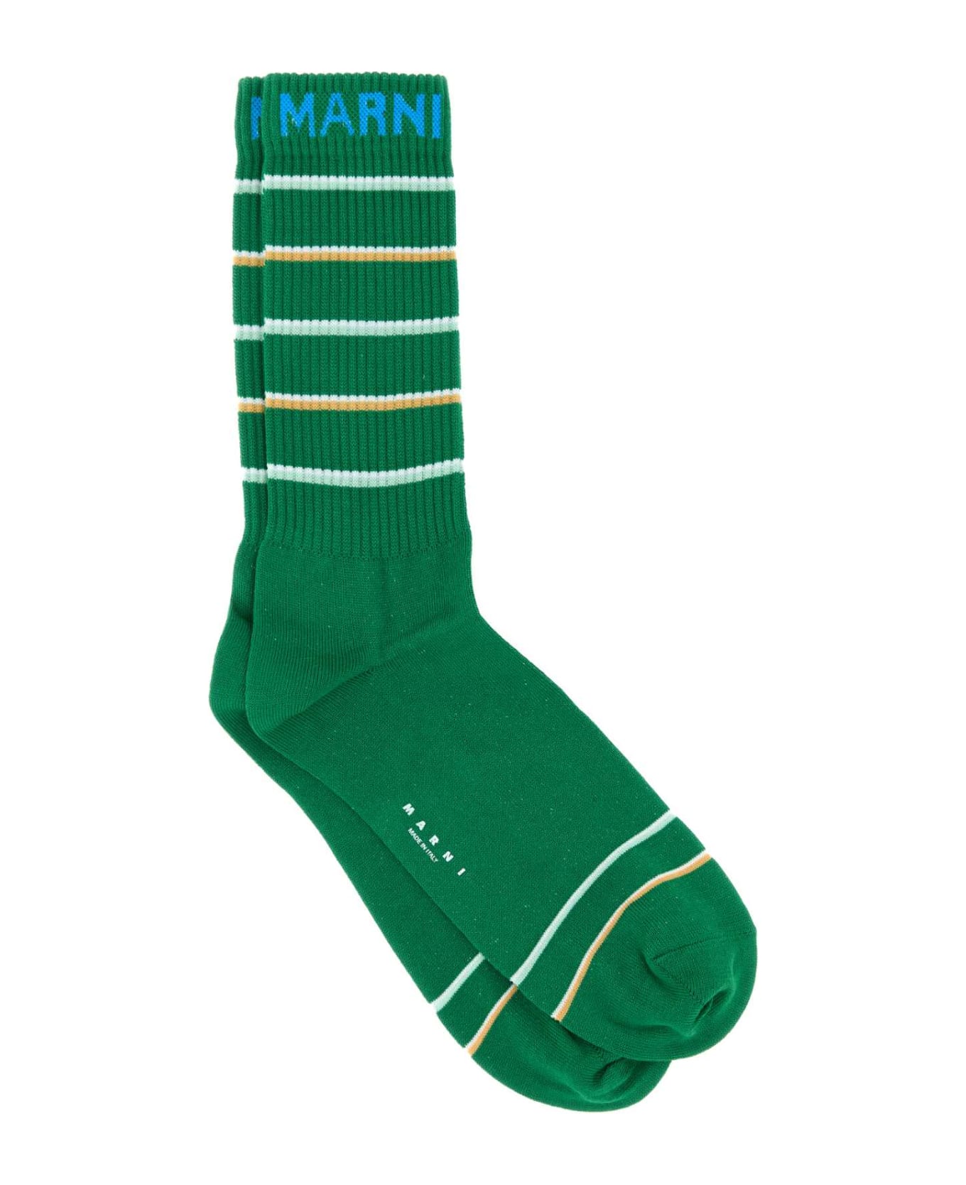 Marni Green Cotton Blend Socks - SEAGREEN 靴下