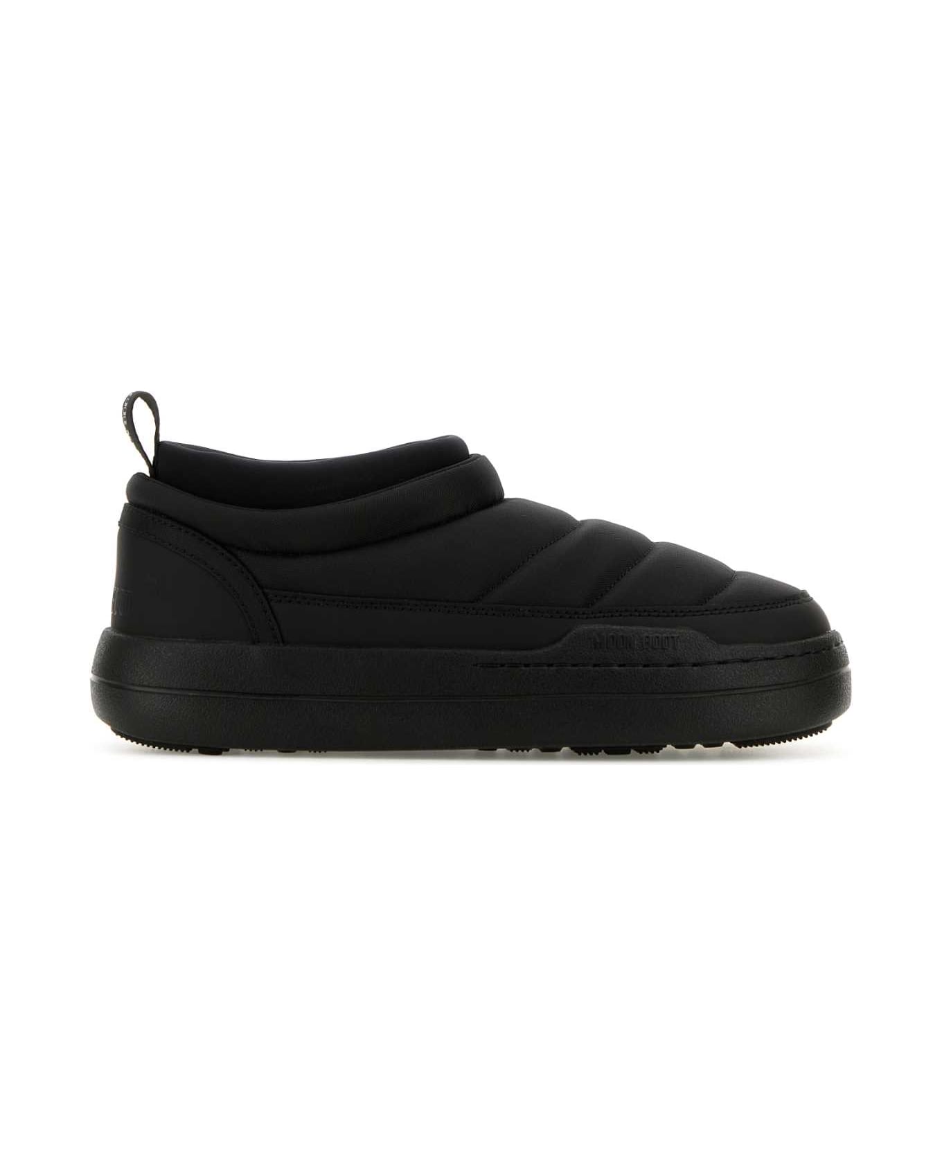 Moon Boot Black Nylon Park Soft Ankle Boots - BLACK
