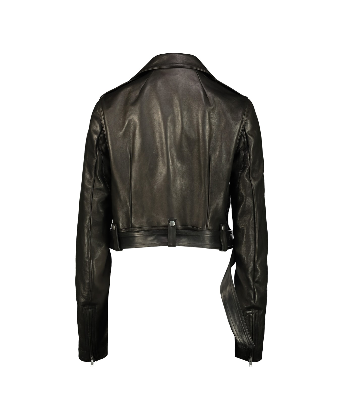 Rick Owens Cropped Luke Stoges Leather Jacket - Black
