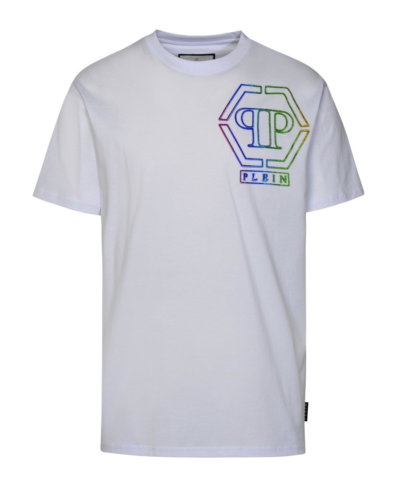 Philipp Plein Logo Embellished Crewneck T-shirt - White シャツ