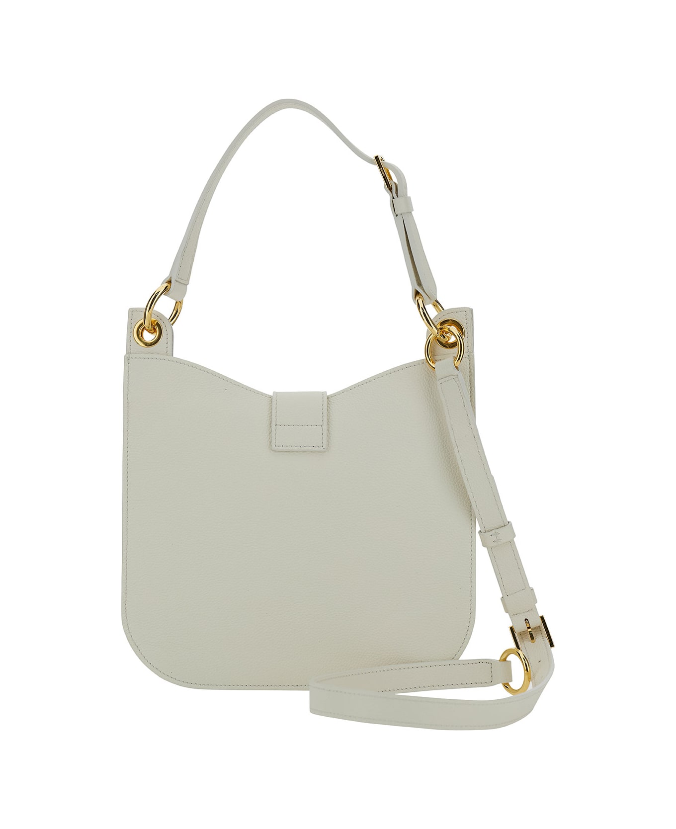 Tom Ford 'tara' White Handbag With T Signature Detail In Grainy Leather Woman - Brown トートバッグ