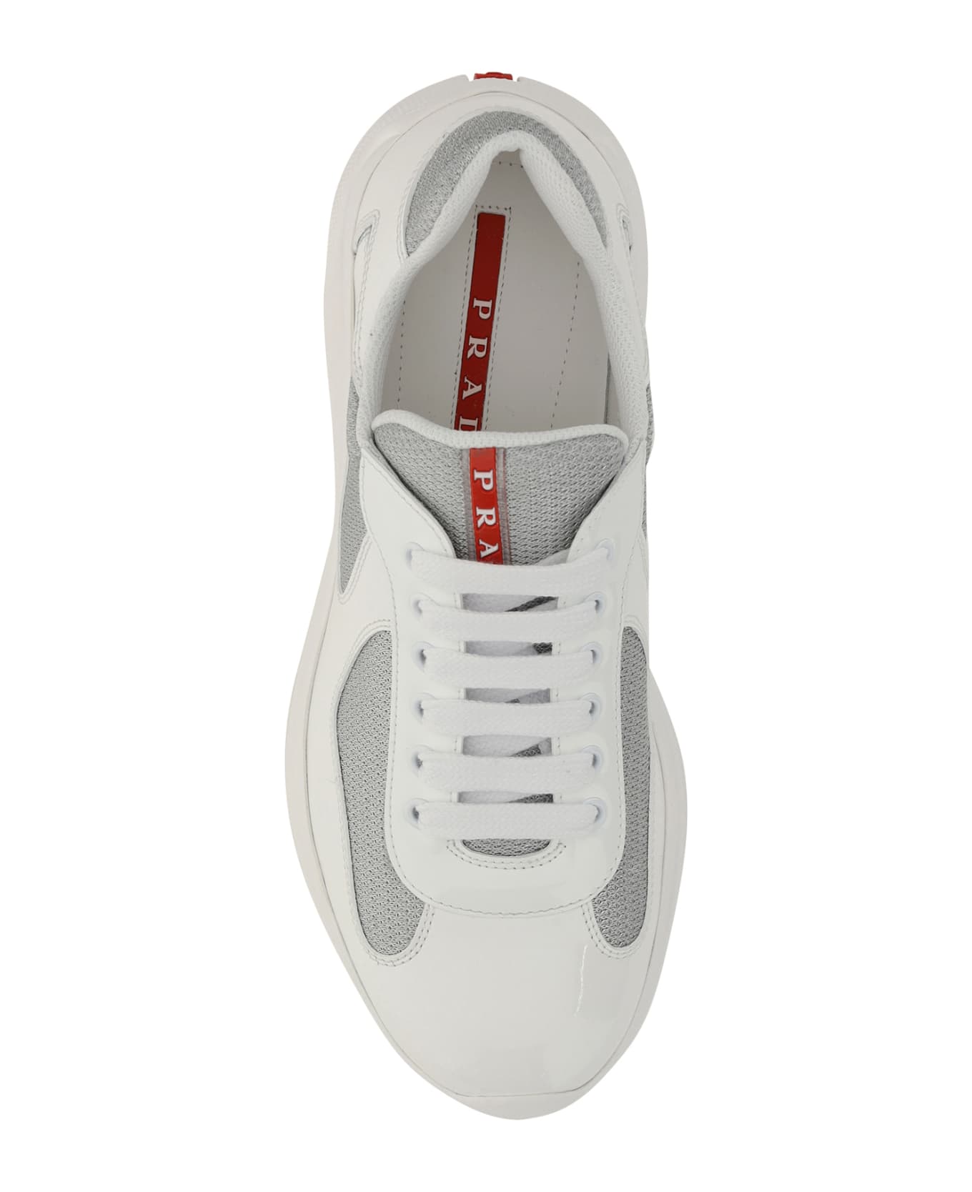Prada New America's Cup Sneakers - Bianco+argento