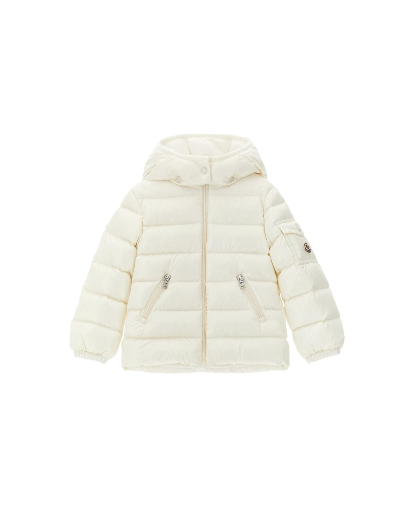 Moncler Enfant Quilted Down Jacket With Hood - White