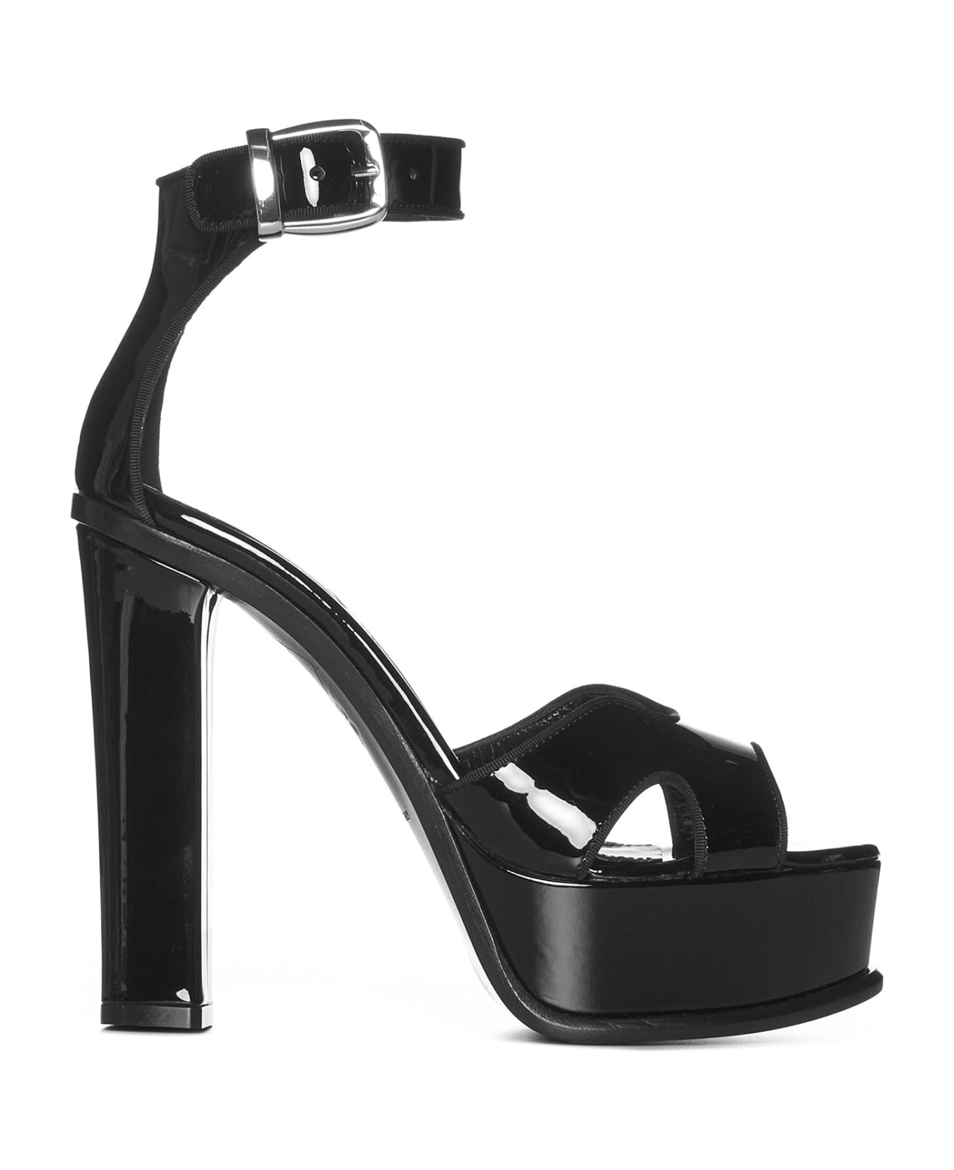 Alexander McQueen Sandals - Black/black/silver