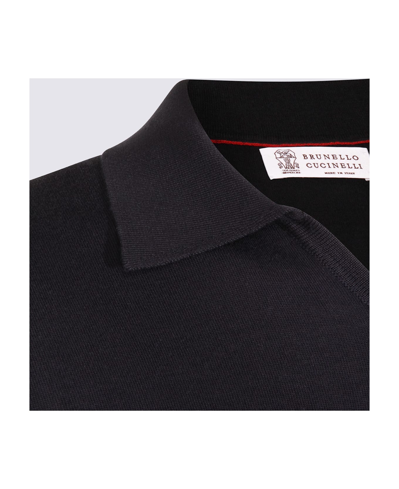 Brunello Cucinelli Navy Cotton Polo Shirt - Blue