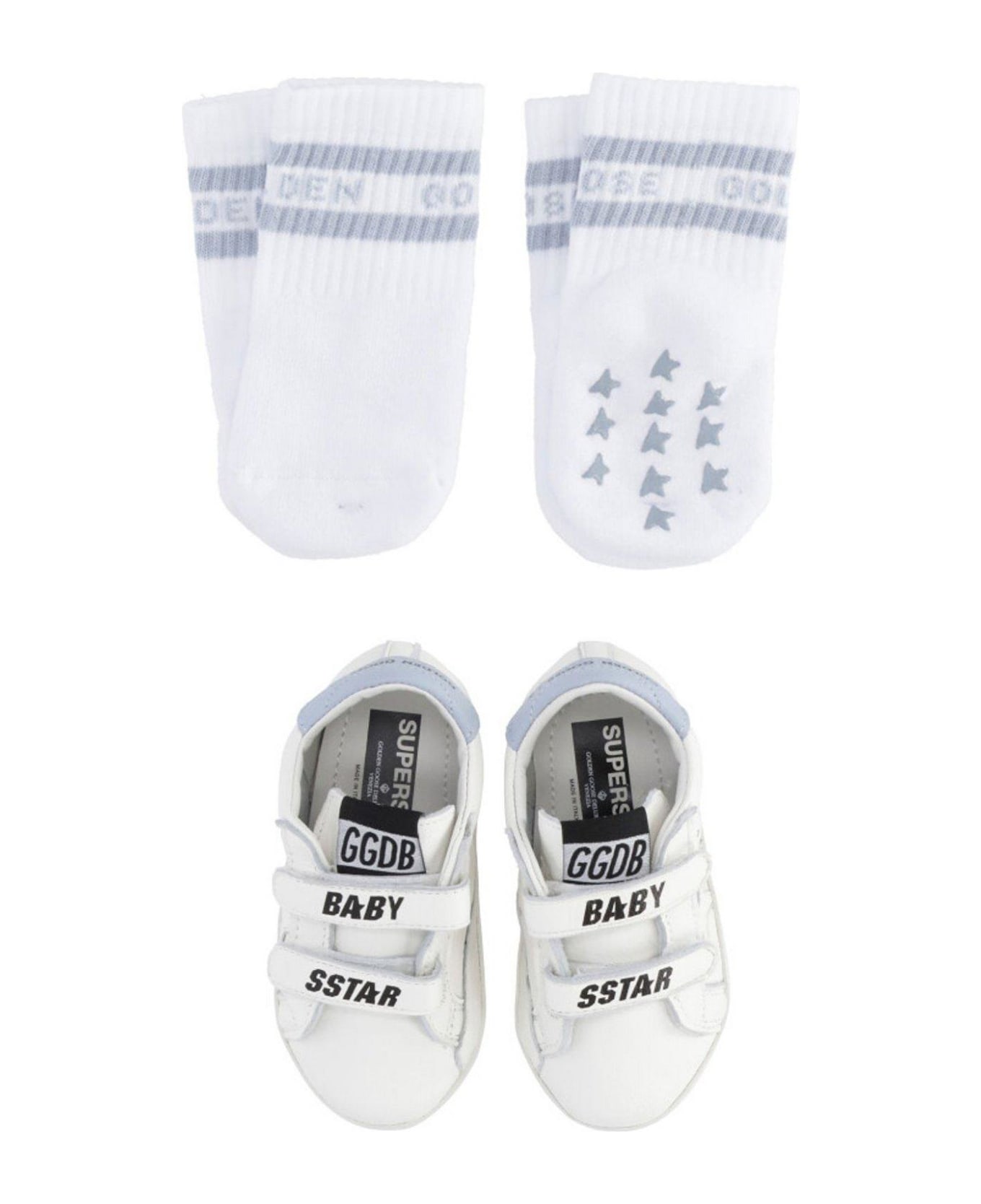 Golden Goose Sneakers Socks Gift Set - White/Power Blue