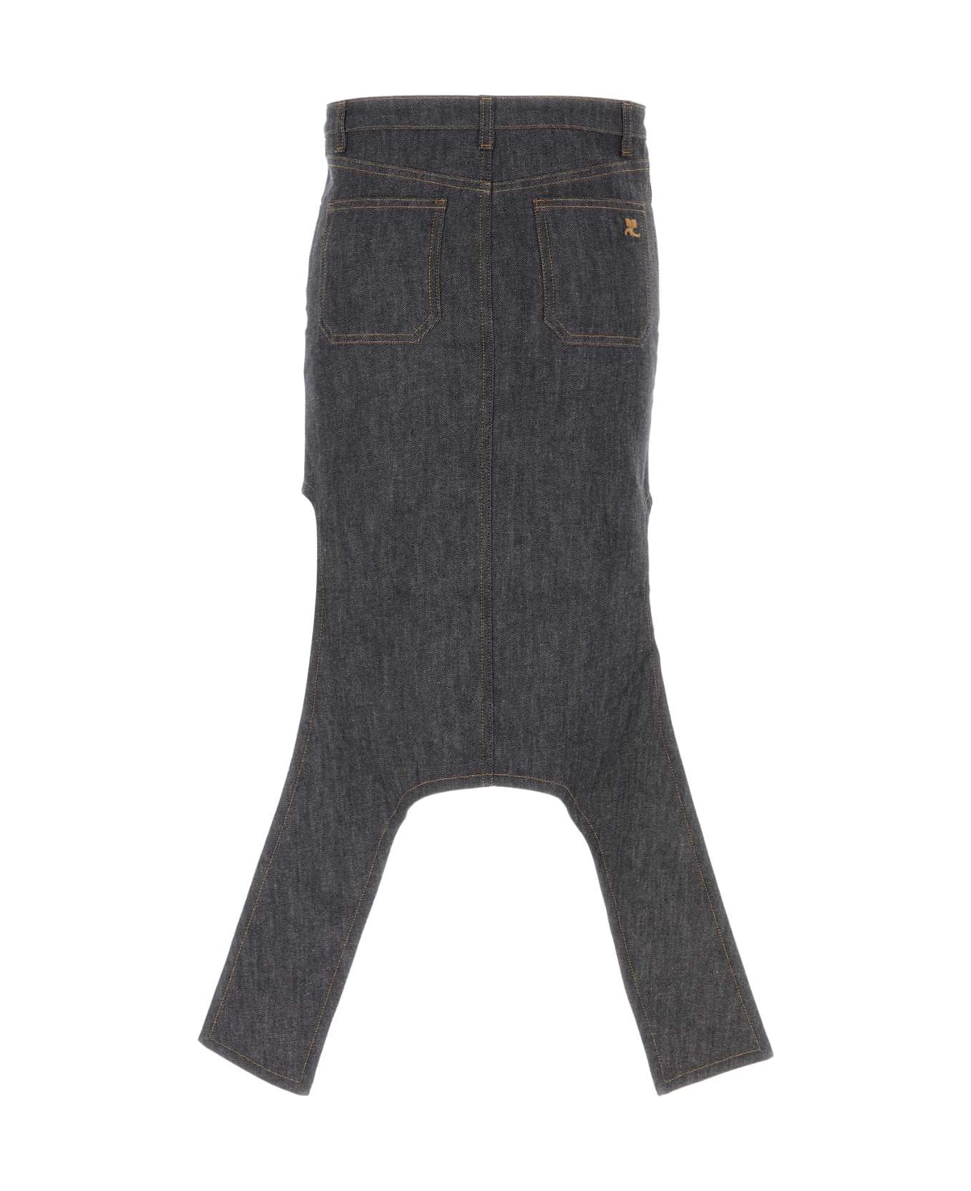Courrèges Denim Skirt - DARKHEATHERGREY