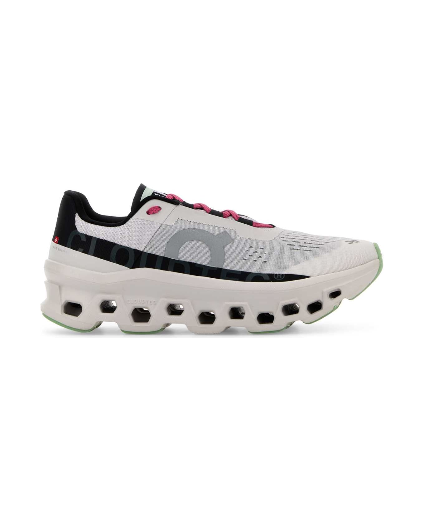 ON Multicolor Fabric Cloudmonster Sneakers - Frost Black