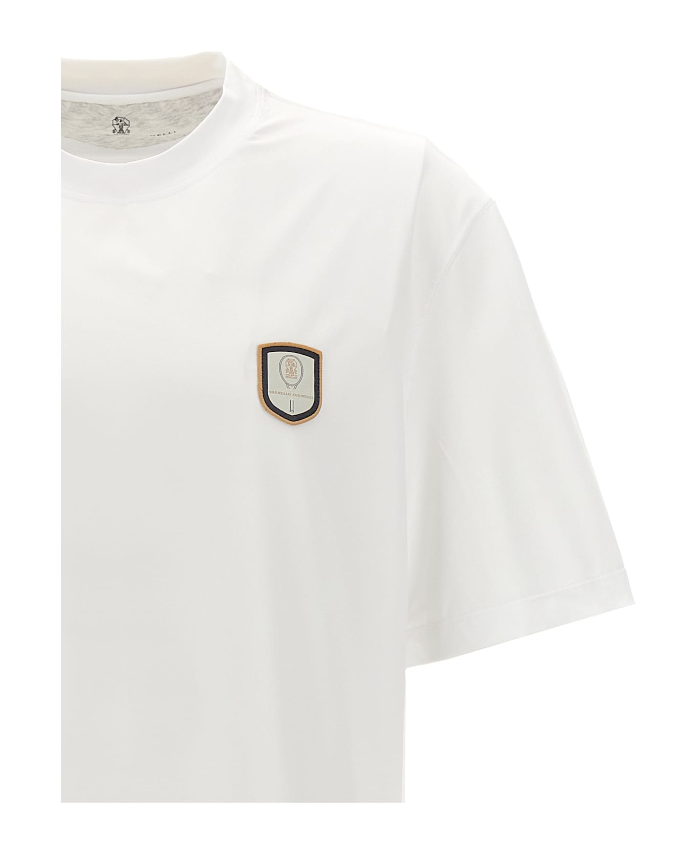 Brunello Cucinelli Logo Patch T-shirt - White