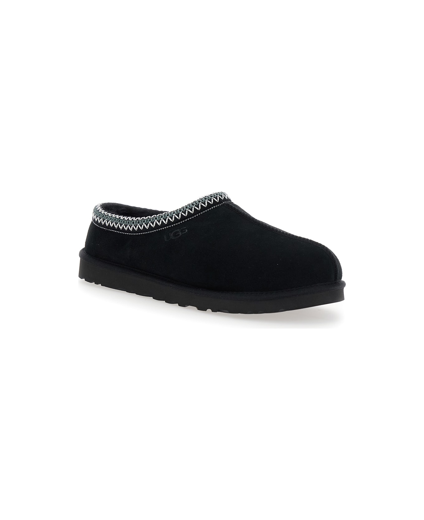 UGG 
tasman
 Black Mules With Embossed Logo In Suede Man - BLACK