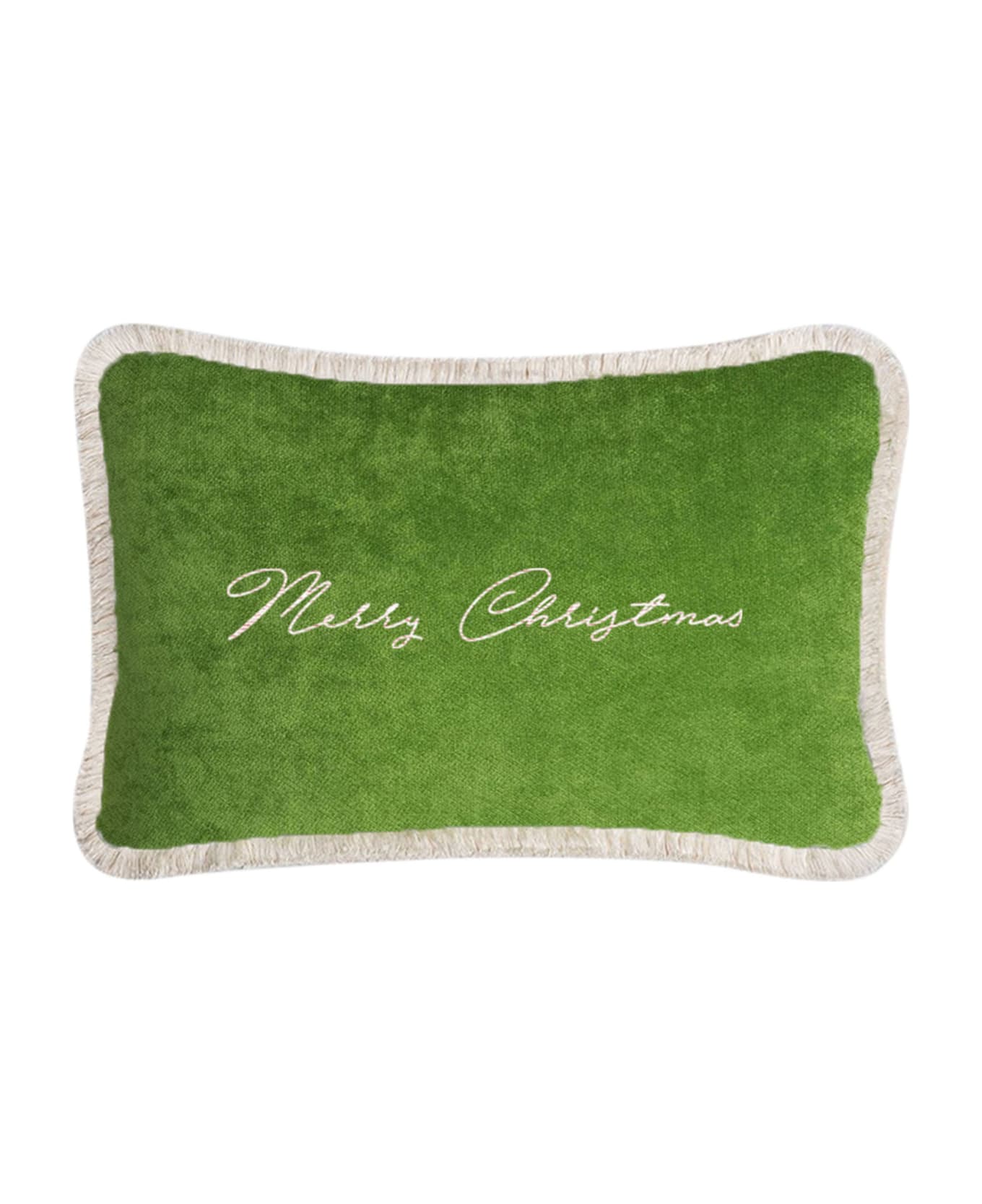 Lo Decor Happy Pillow Merry Christmas - green / white