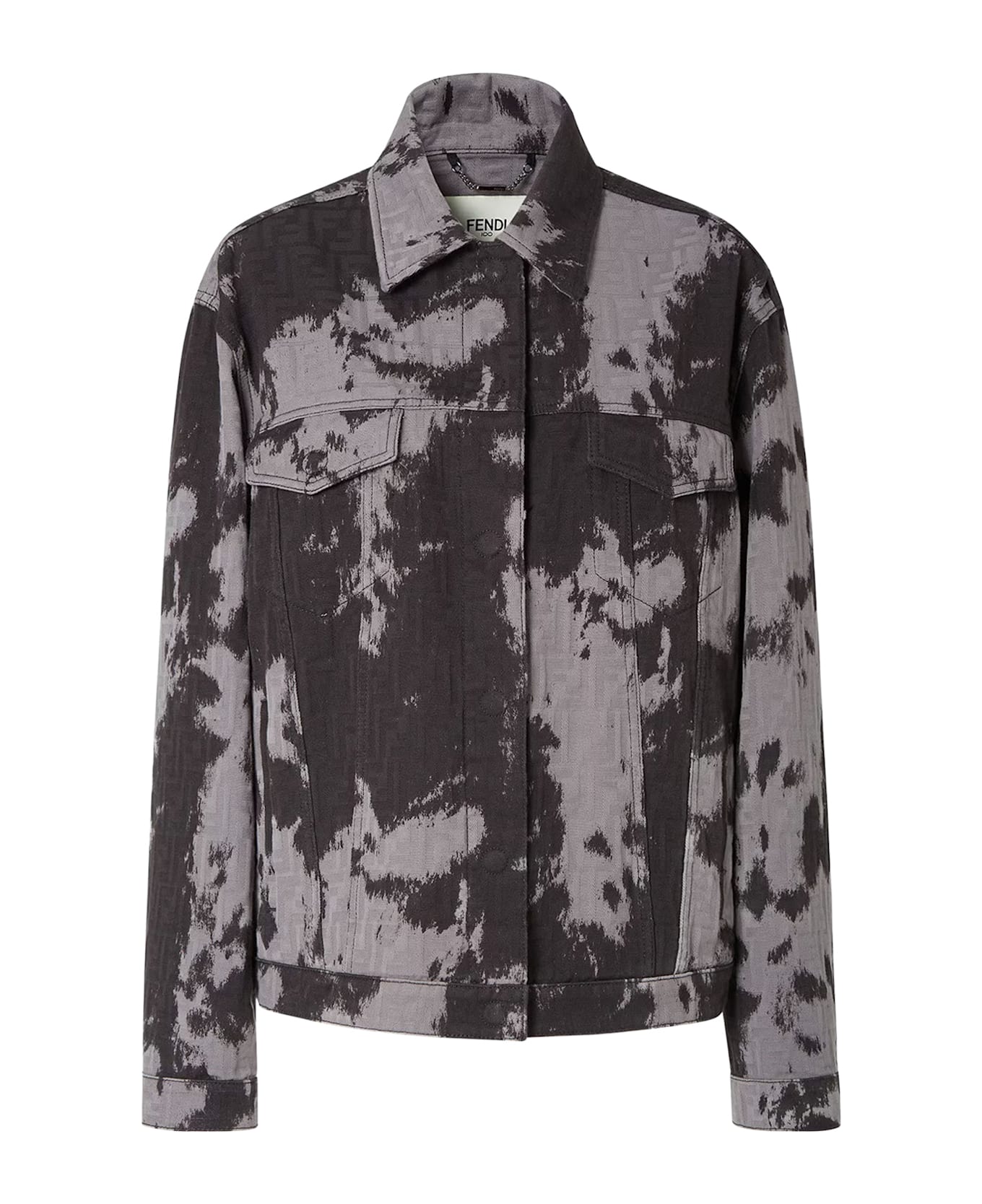 Fendi Ff Animalier Denim Jacket - Black