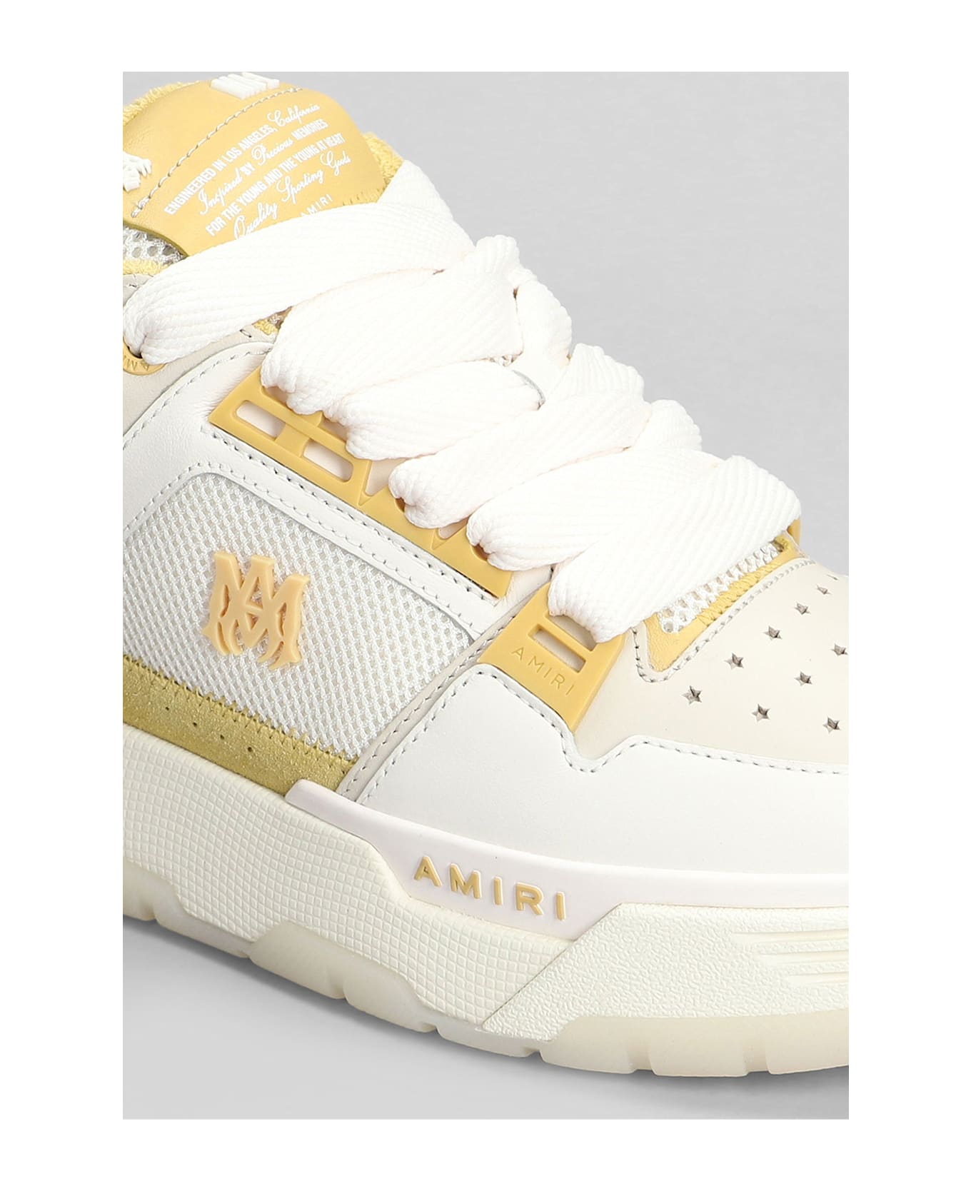 AMIRI Ma1 Sneakers In Beige Leather And Fabric - beige