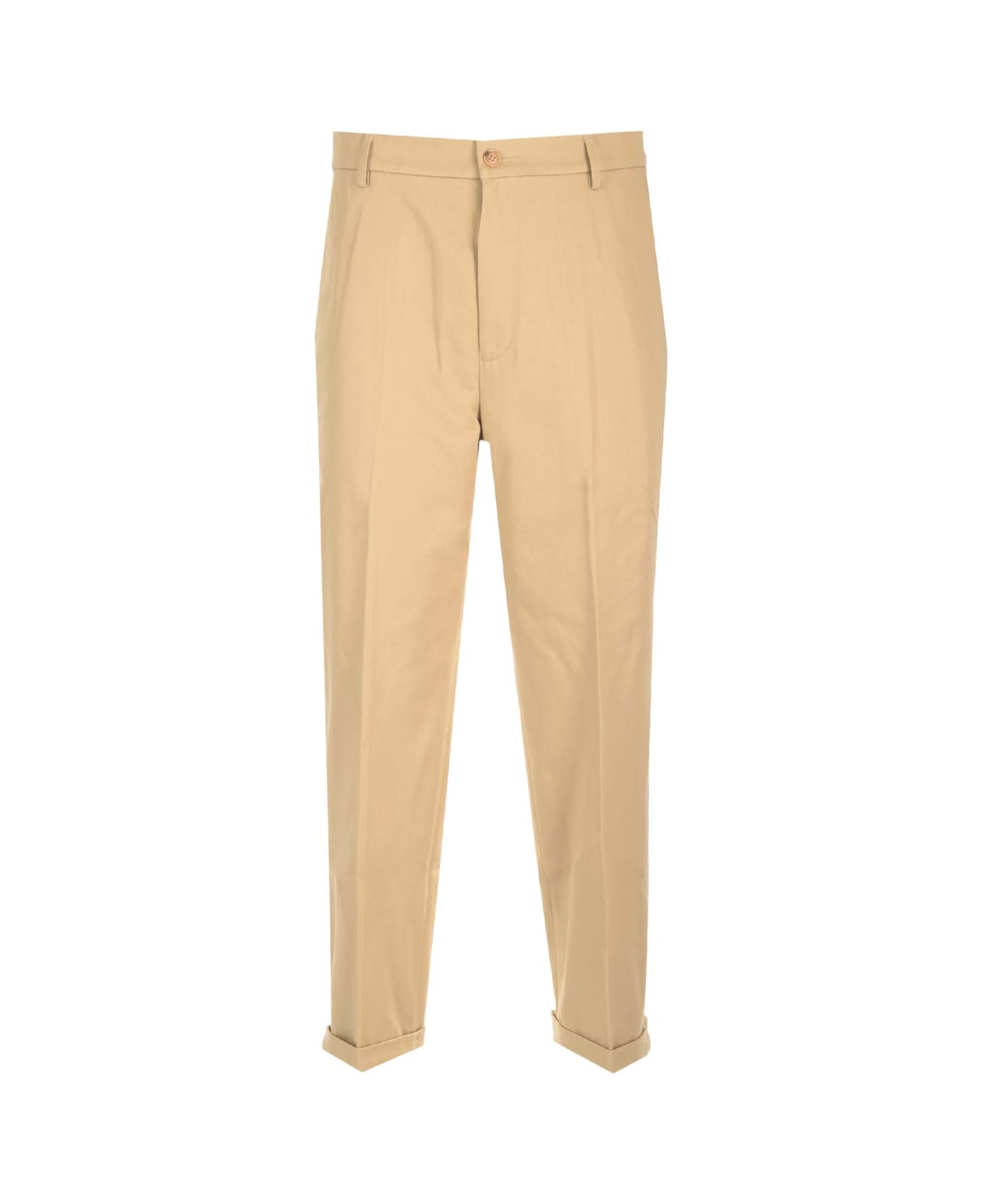 Kenzo Cotton Trousers - Beige ボトムス