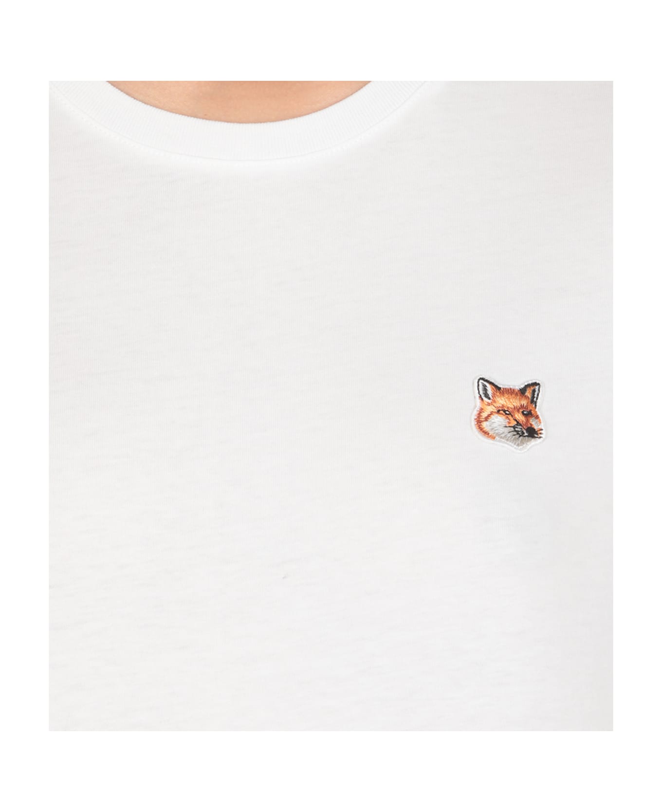 Maison Kitsuné T-shirt With Fox Head Patch - White