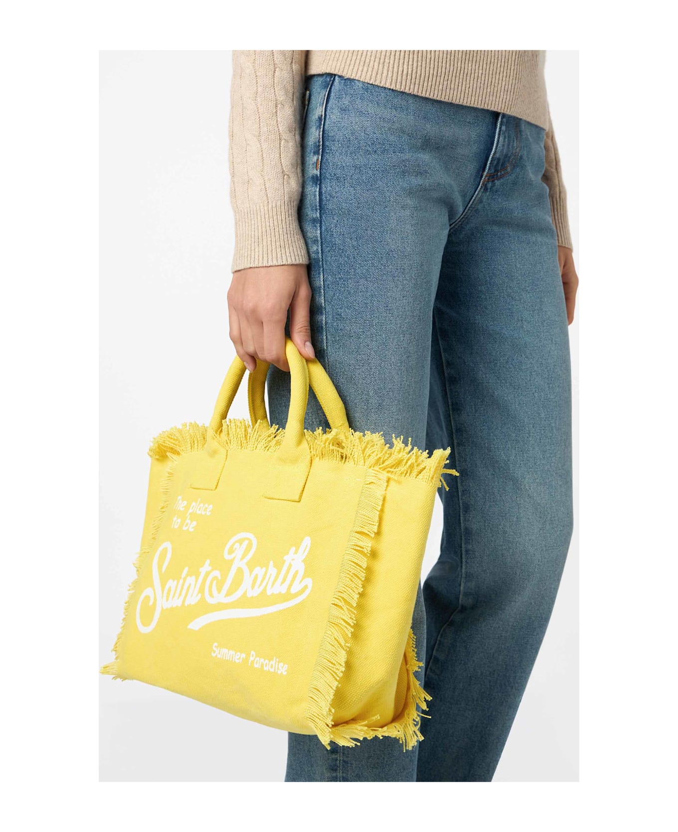 MC2 Saint Barth Yellow Cotton Canvas Colette Handbag - YELLOW