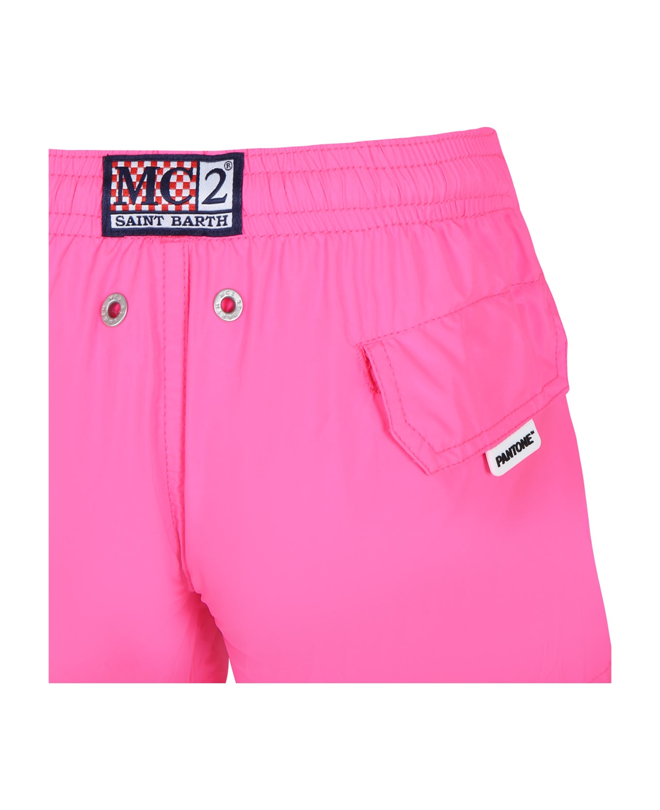 MC2 Saint Barth Fuchsia Swim Shorts For Boy With Logo - Fuchsia 水着