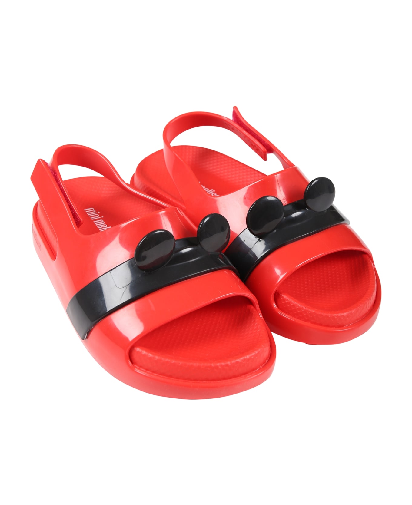 Melissa Red Sandals For Kids With Micki Mouse Ears - Red