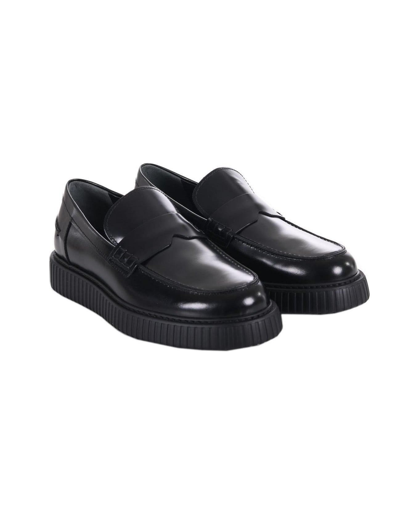 Hogan Front Mask Flat Shoes - Black