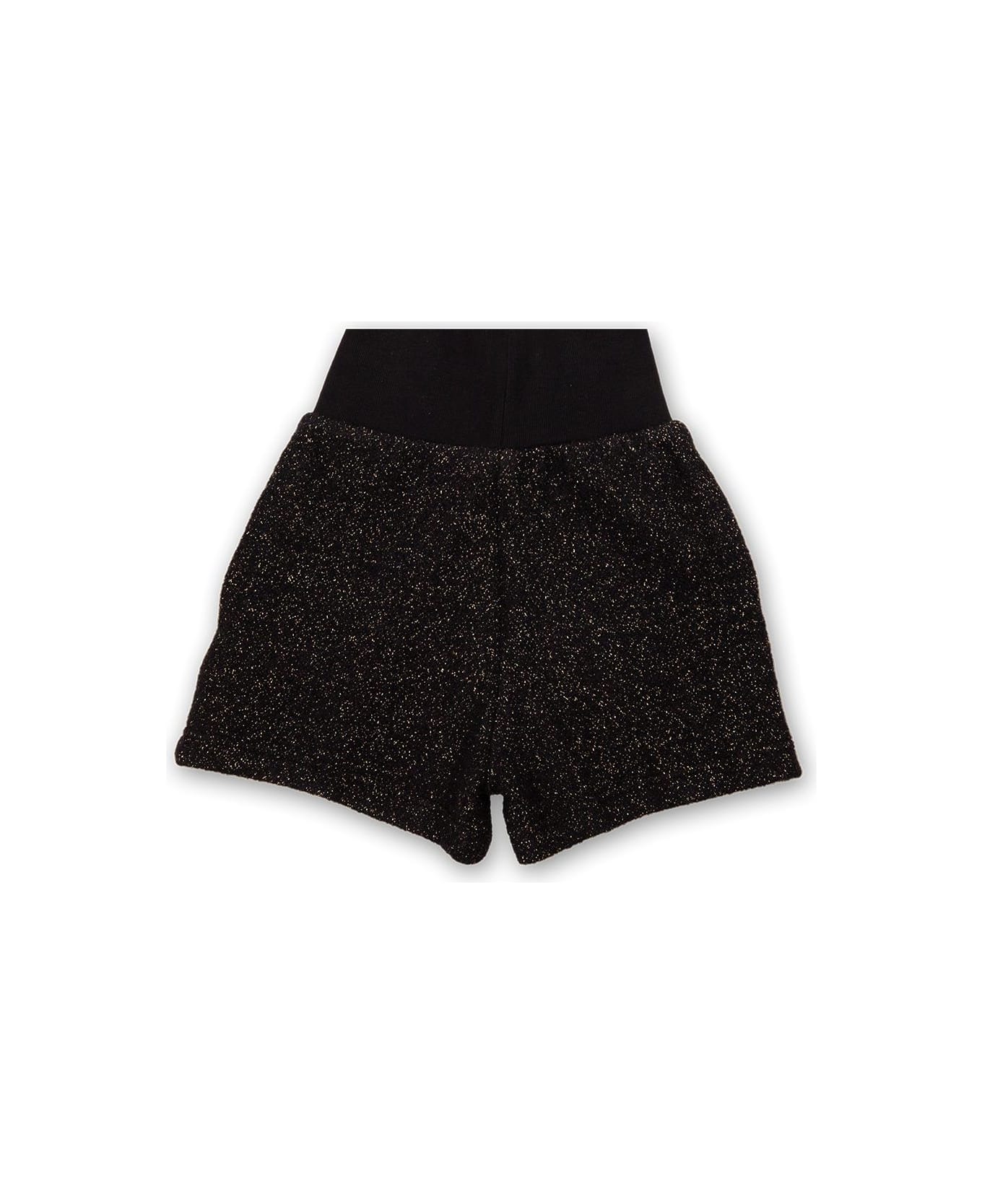 Balmain Lurex Shorts - Black/gold