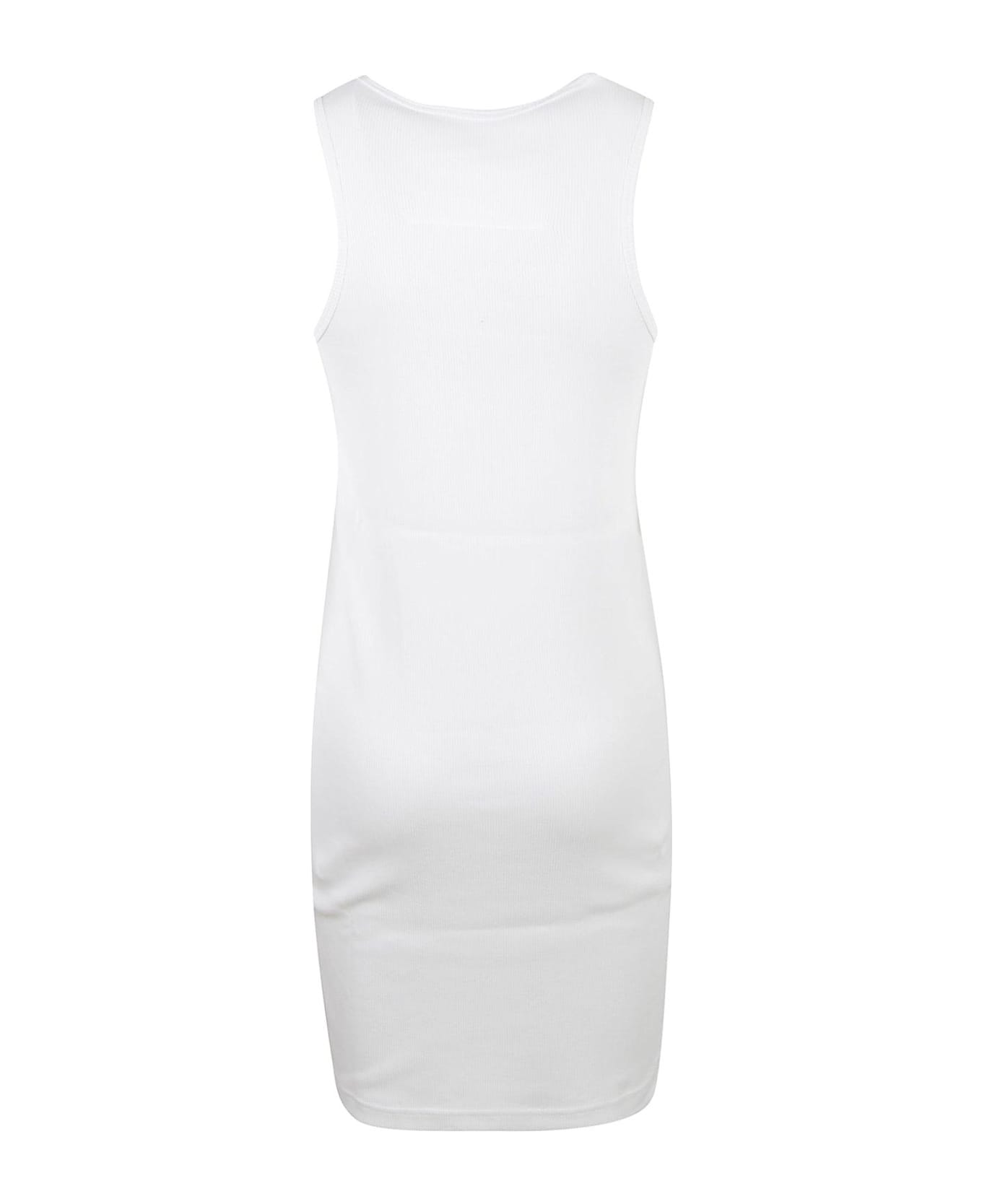 Givenchy 4g Plaque Ribbed-knit Tank Dress - White