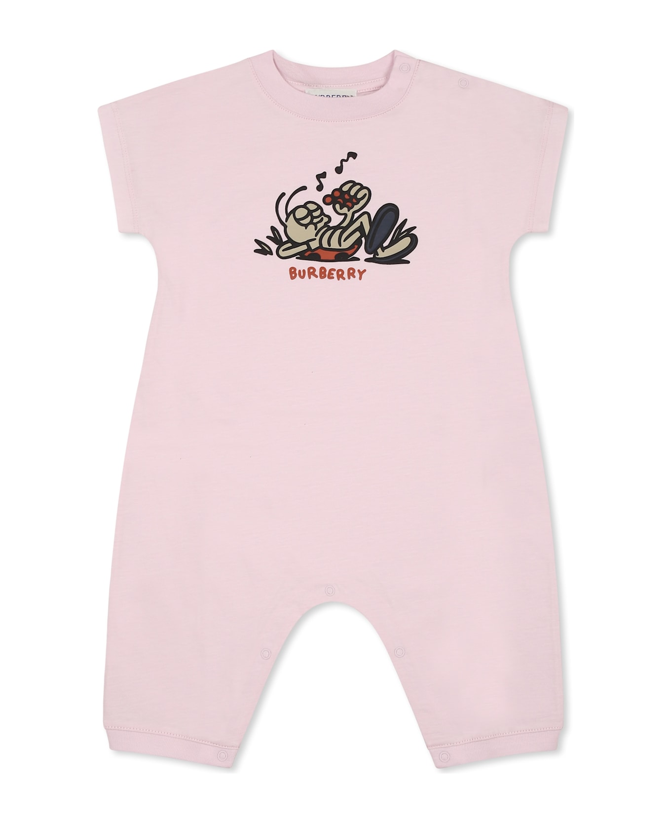 Burberry Pink Romper For Baby Girl With Ladybug - Pink