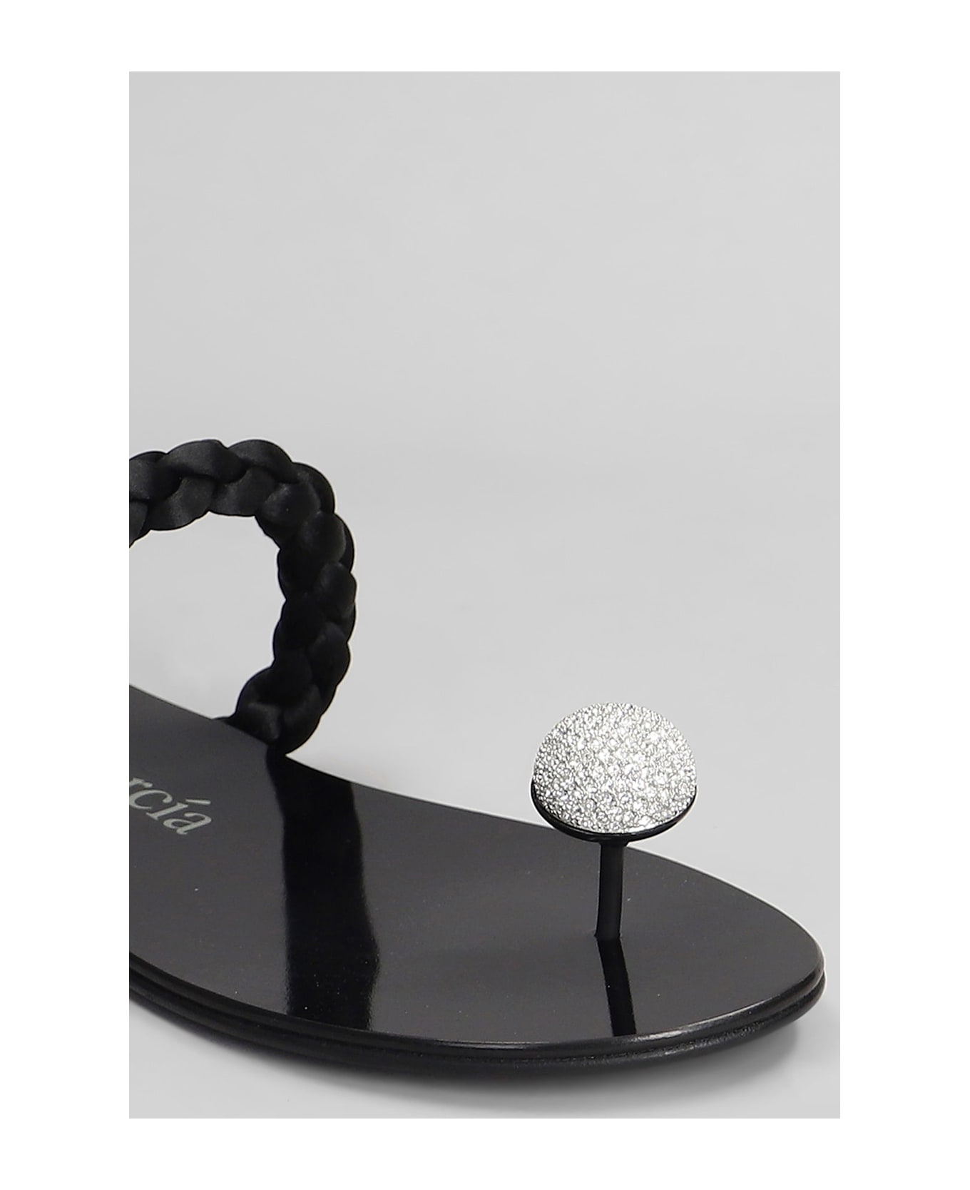 Pedro Garcia Pipa Flats In Black Satin - black