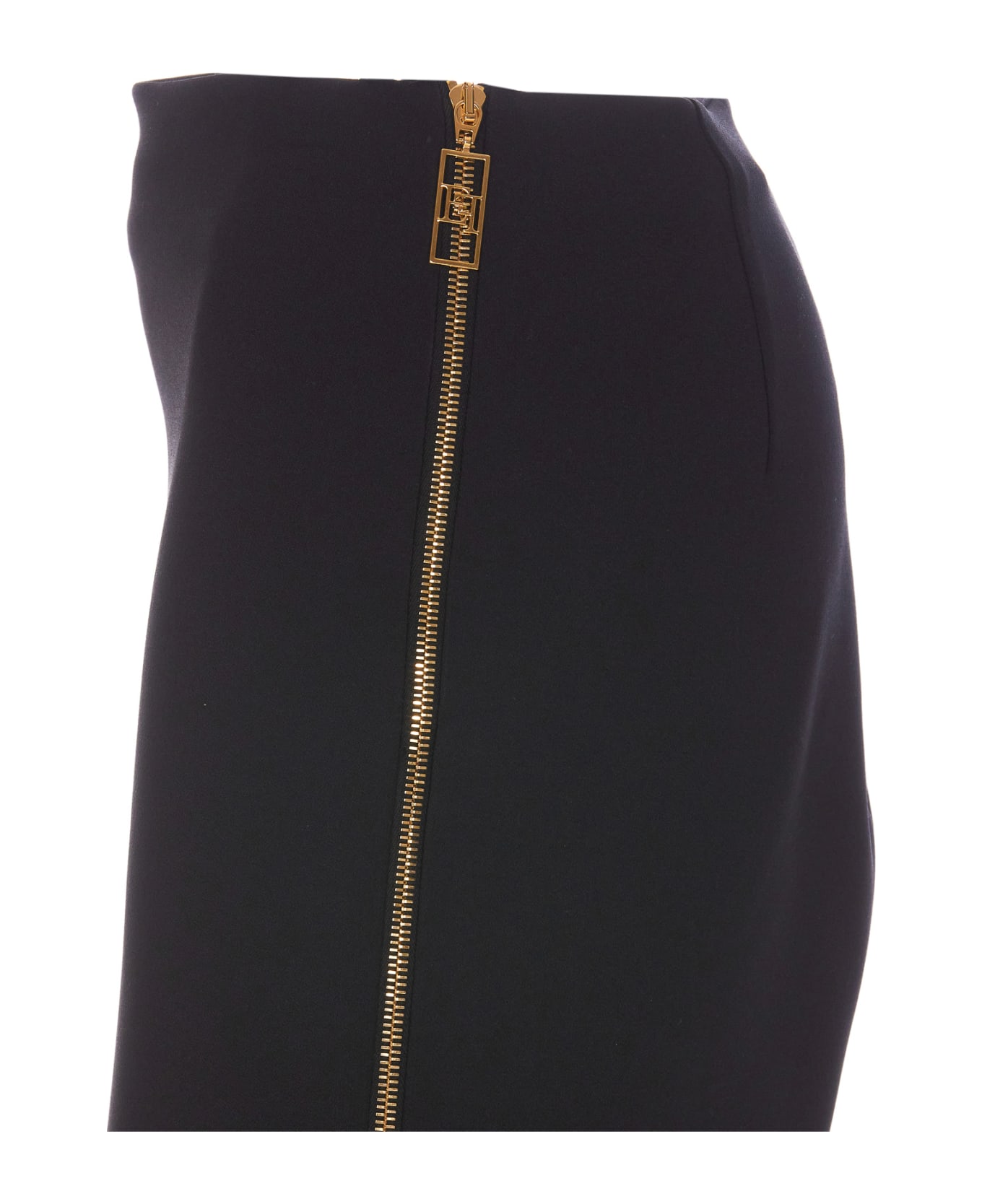 Elisabetta Franchi Logo Zip Midi Skirt - Black