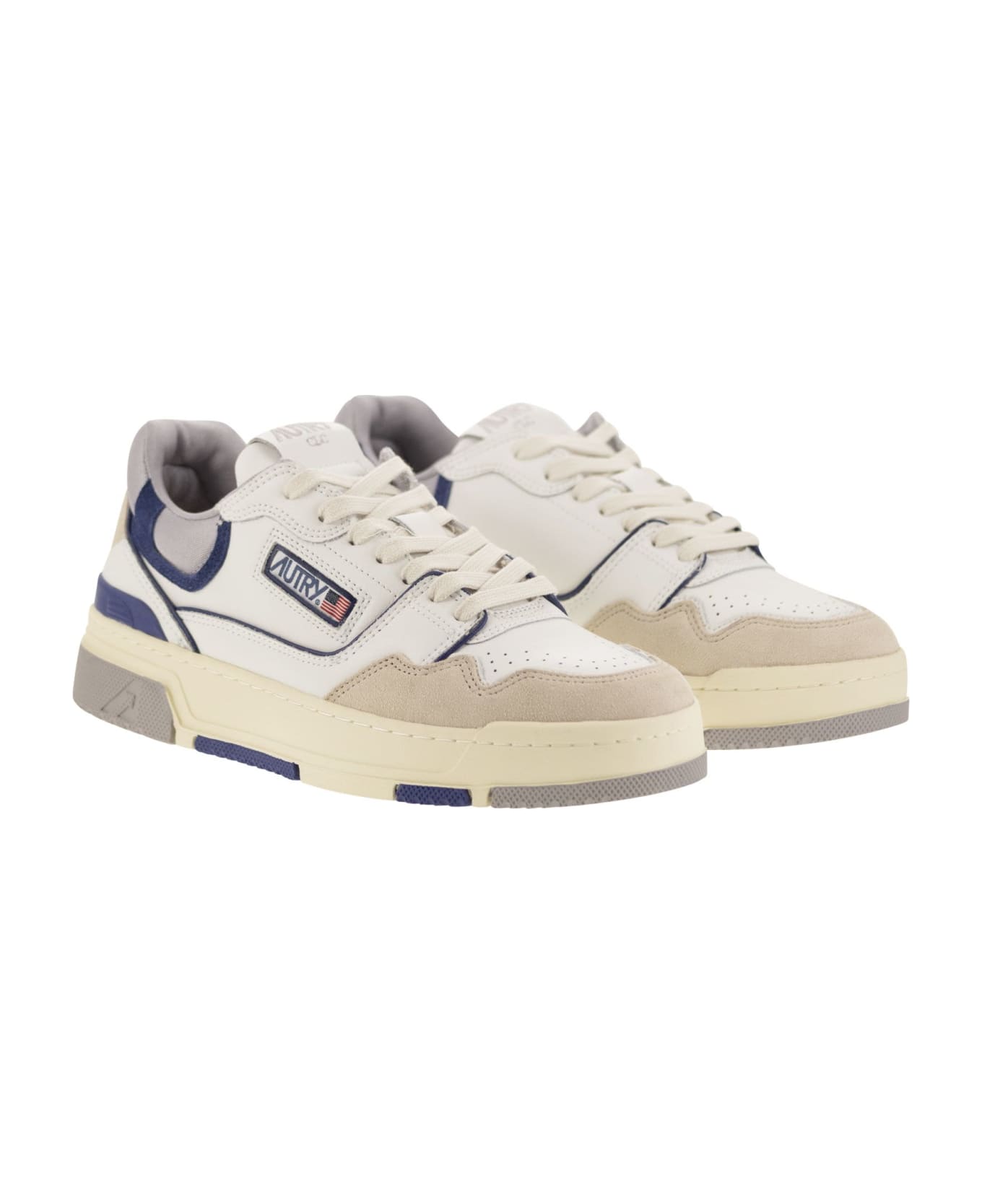 Autry Clc - Leather Sneakers - White/blue